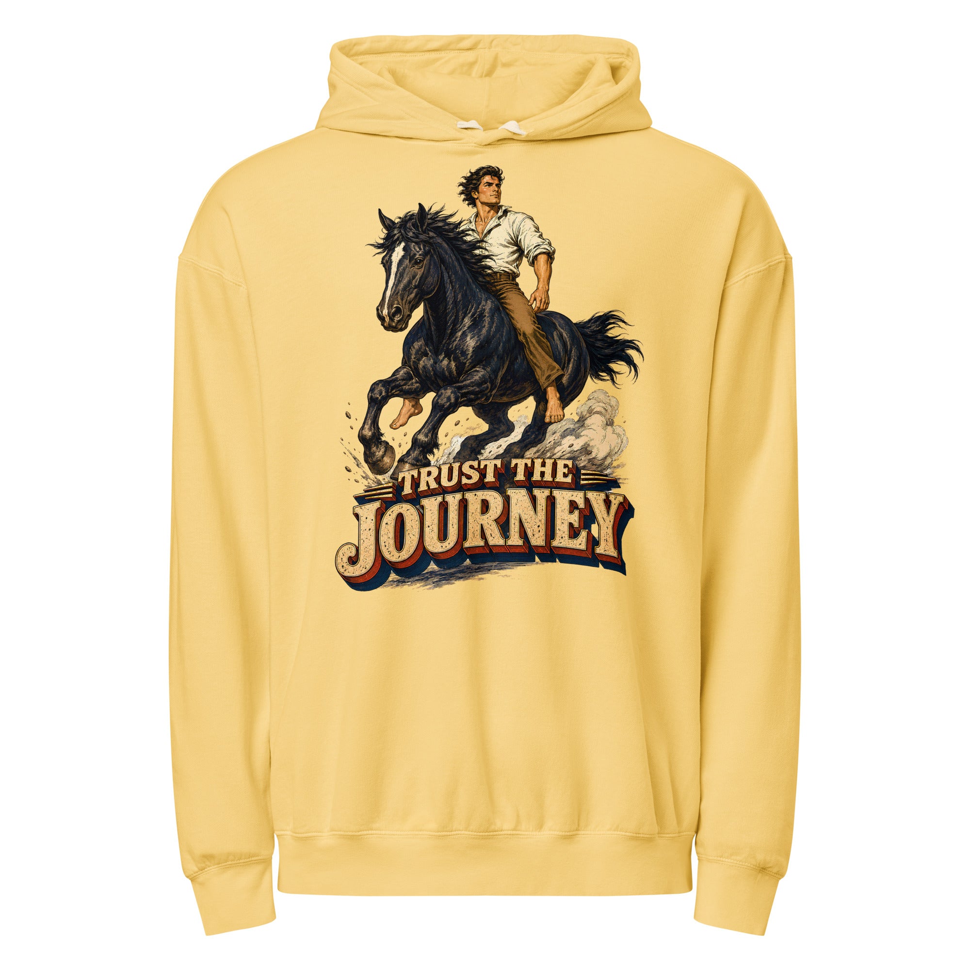 Vintage Horse Journey Lightweight Hoodie - Horse Lovers Edition by printfluence.net