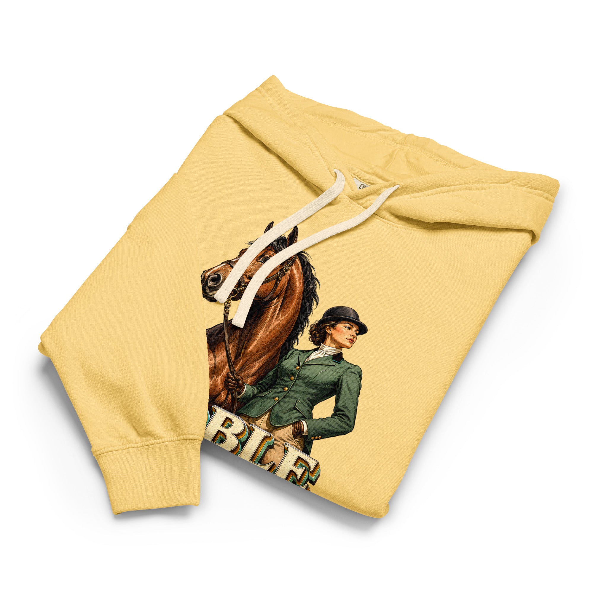 Noble By Nature Vintage Horse Lightweight Hoodie - Horse Lovers Edition H-6 by printfluence.net