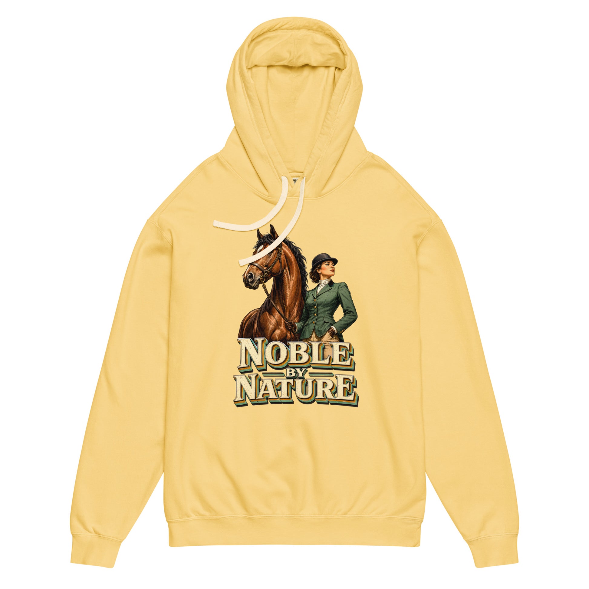 Noble By Nature Vintage Horse Lightweight Hoodie - Horse Lovers Edition H-6 by printfluence.net