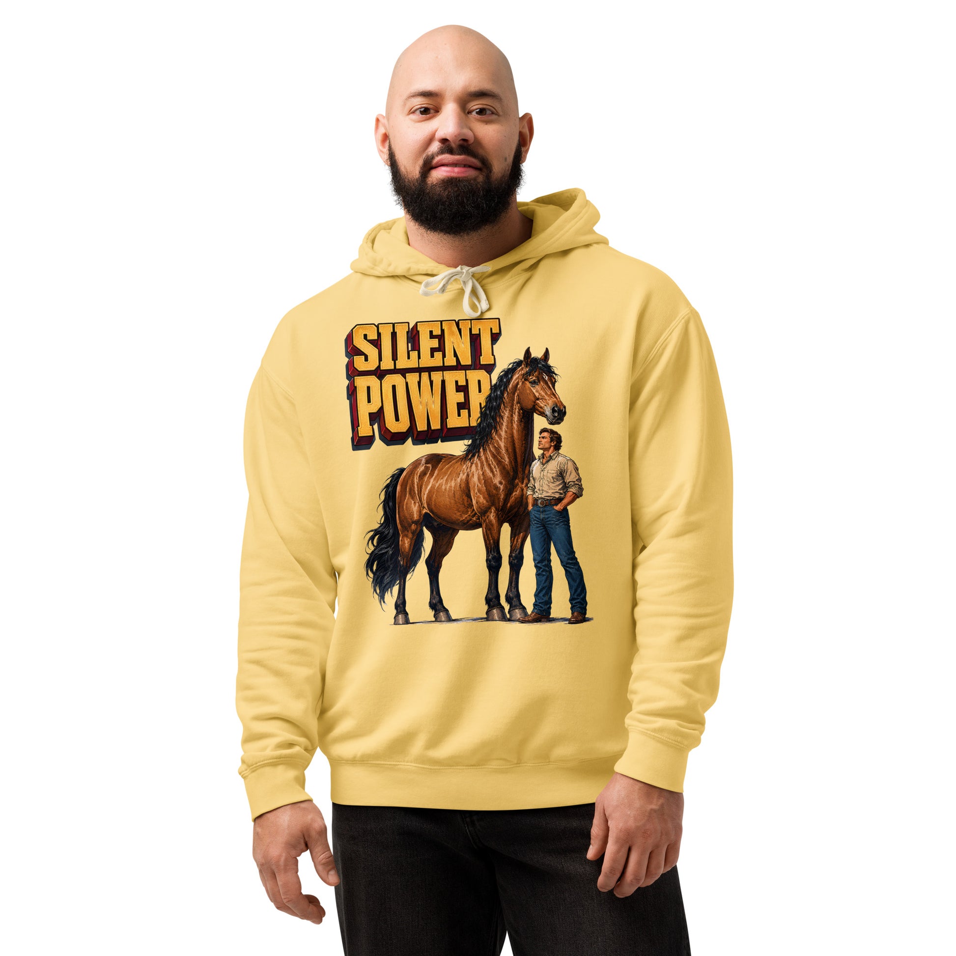 Silent Power Unisex Garment-Dyed Lightweight Hoodie - Horse Lovers Edition H-6 by printfluence.net
