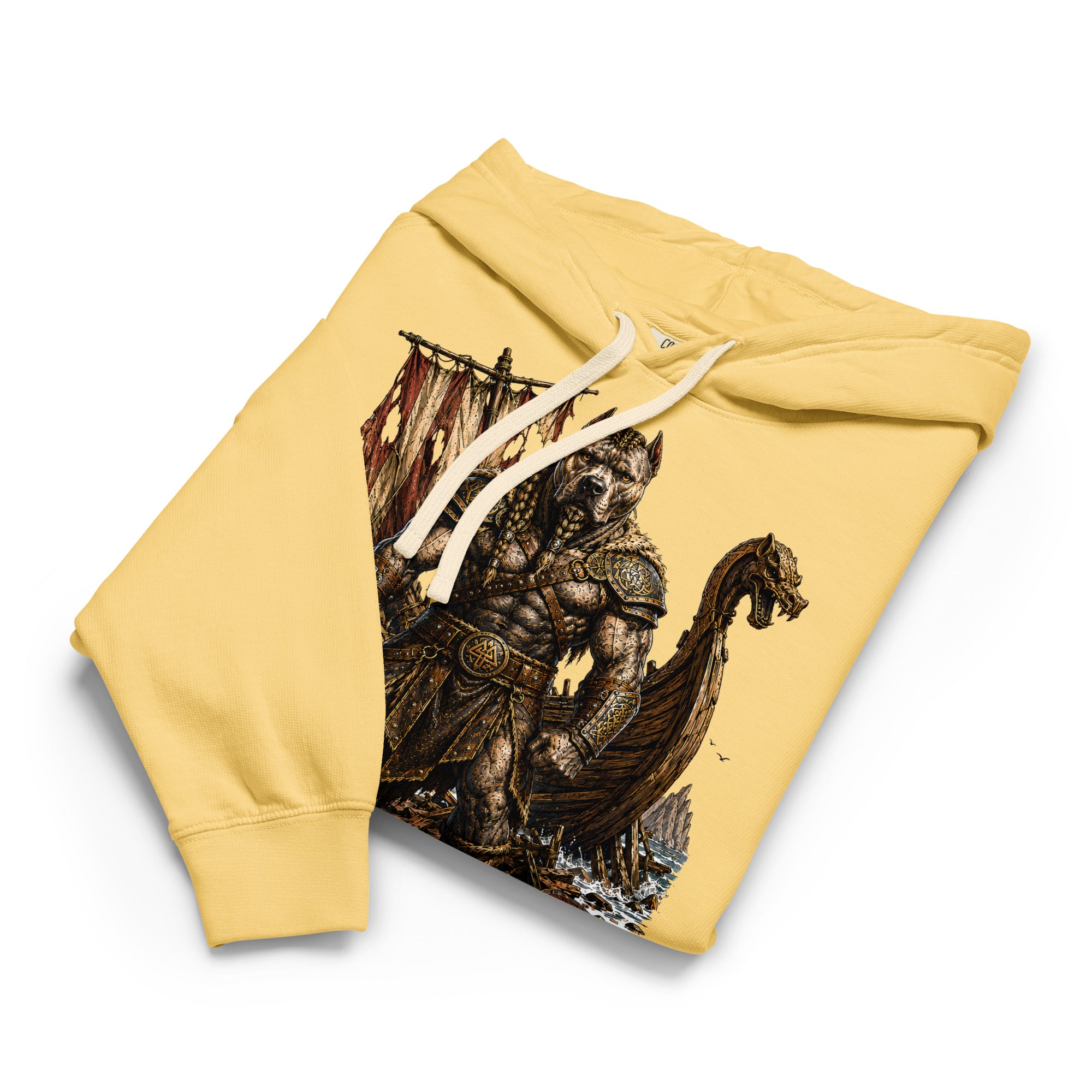 Our Souls Do Not Die Viking Pitbull Garment-Dyed Hoodie | Lightweight Pullover for Pitbull Lovers H-6 by printfluence.net