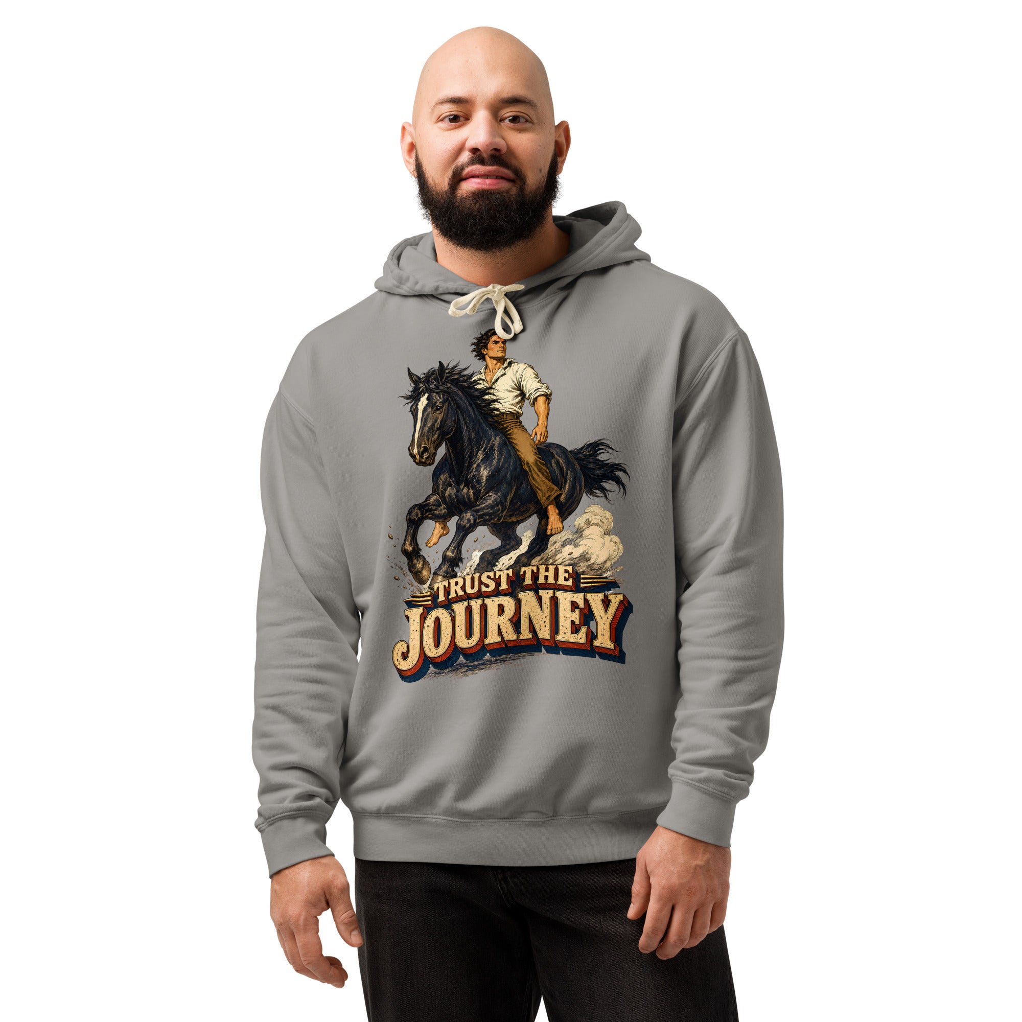 Vintage Horse Journey Lightweight Hoodie - Horse Lovers Edition by printfluence.net