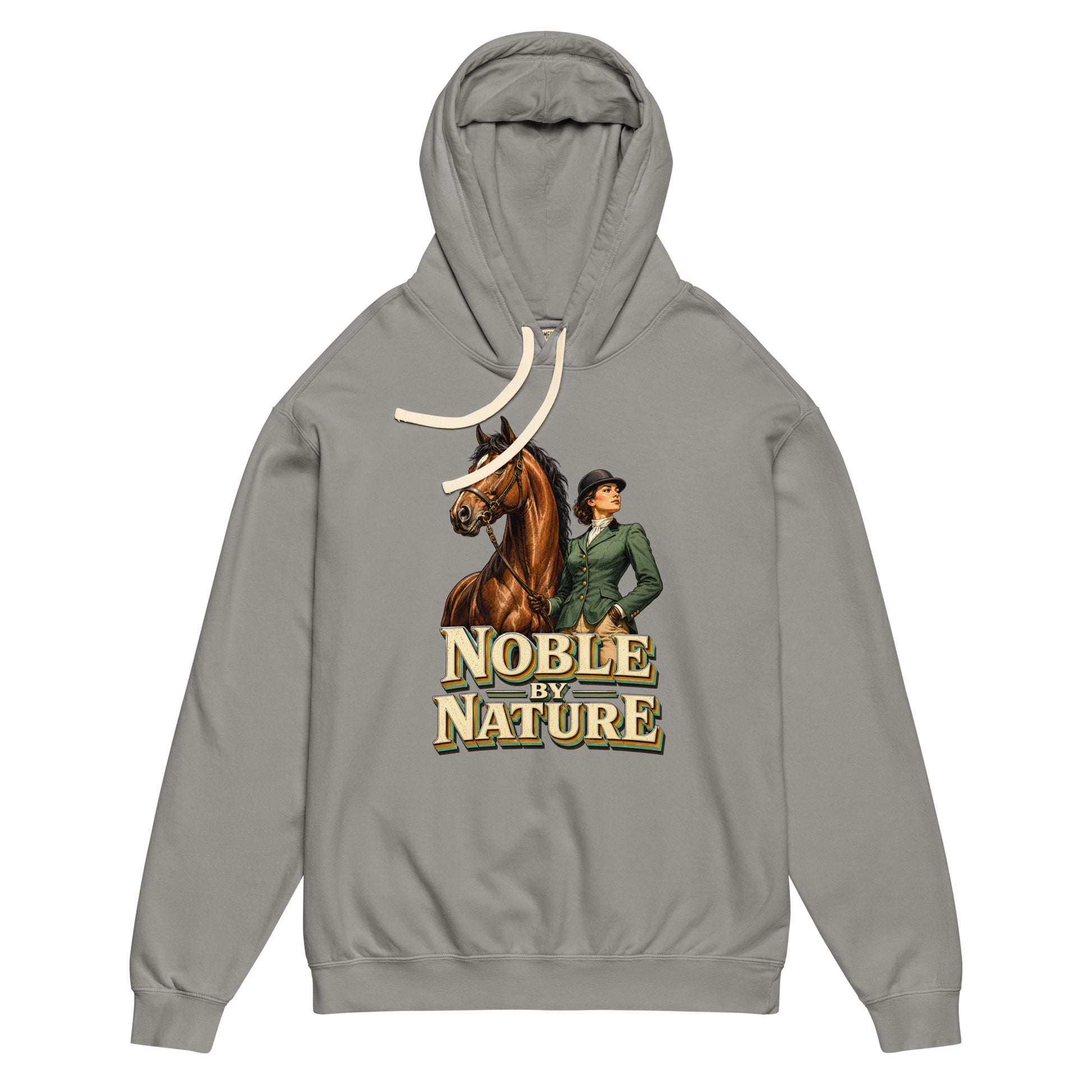 Noble By Nature Vintage Horse Lightweight Hoodie - Horse Lovers Edition H-6 by printfluence.net