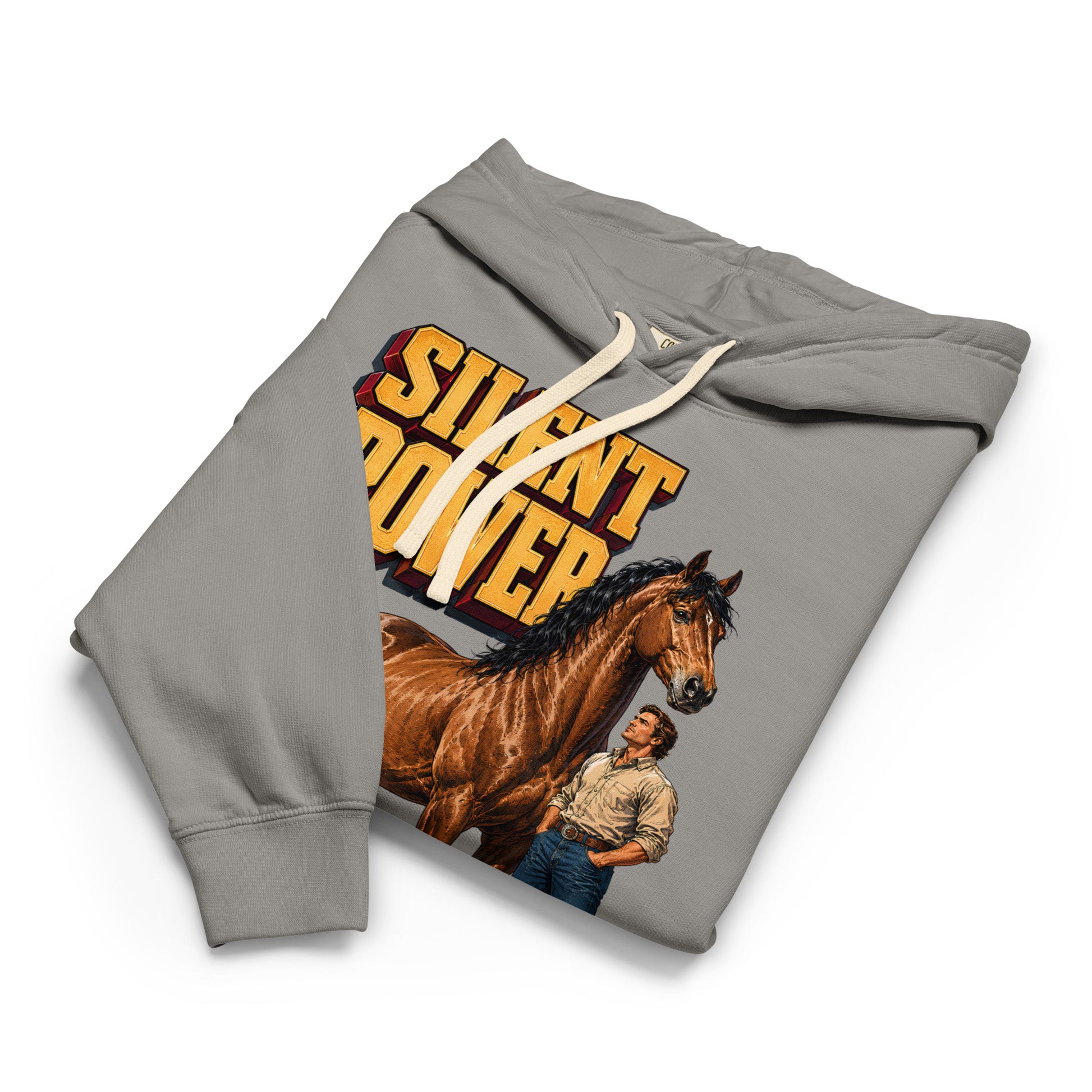 Silent Power Unisex Garment-Dyed Lightweight Hoodie - Horse Lovers Edition H-6 by printfluence.net