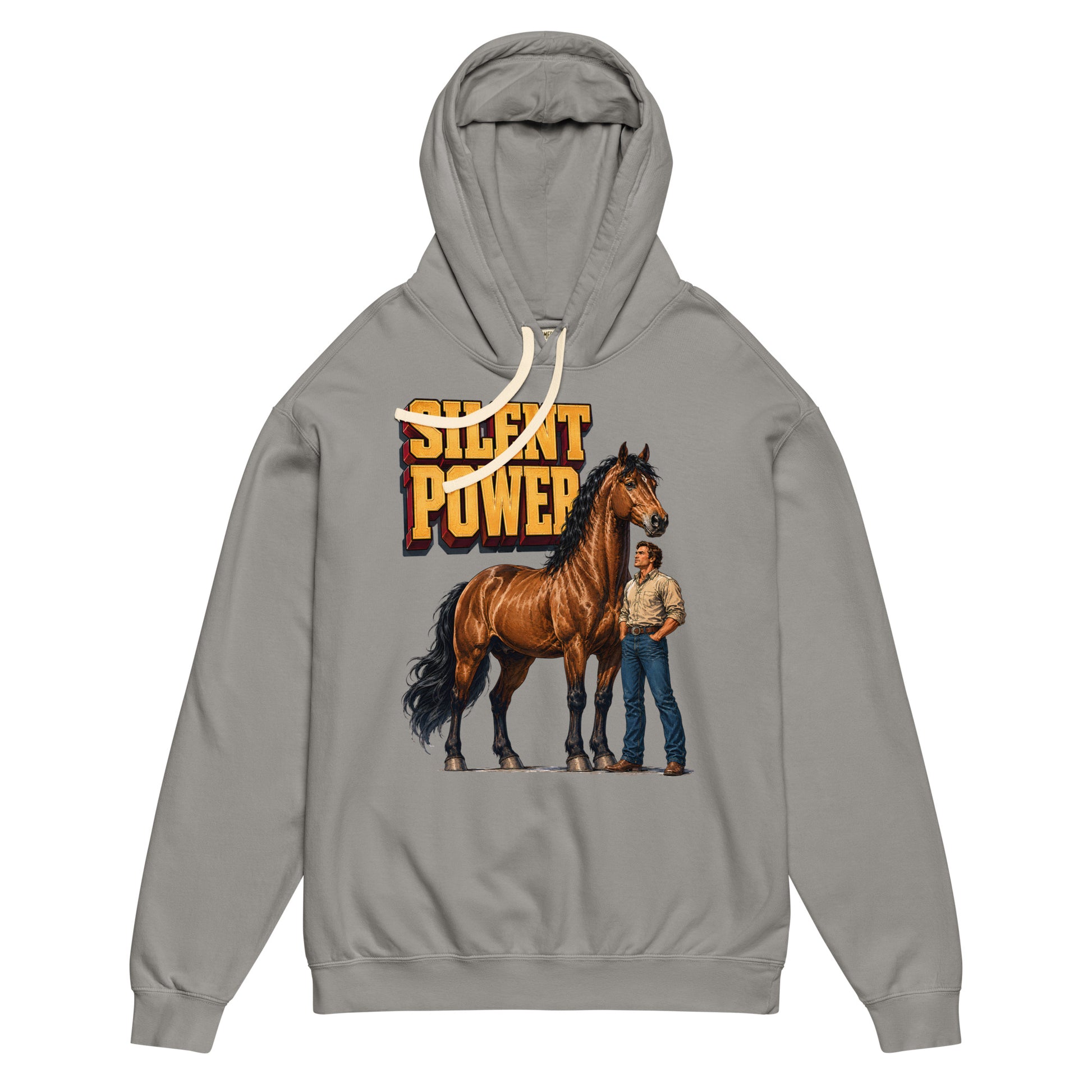 Silent Power Unisex Garment-Dyed Lightweight Hoodie - Horse Lovers Edition H-6 by printfluence.net