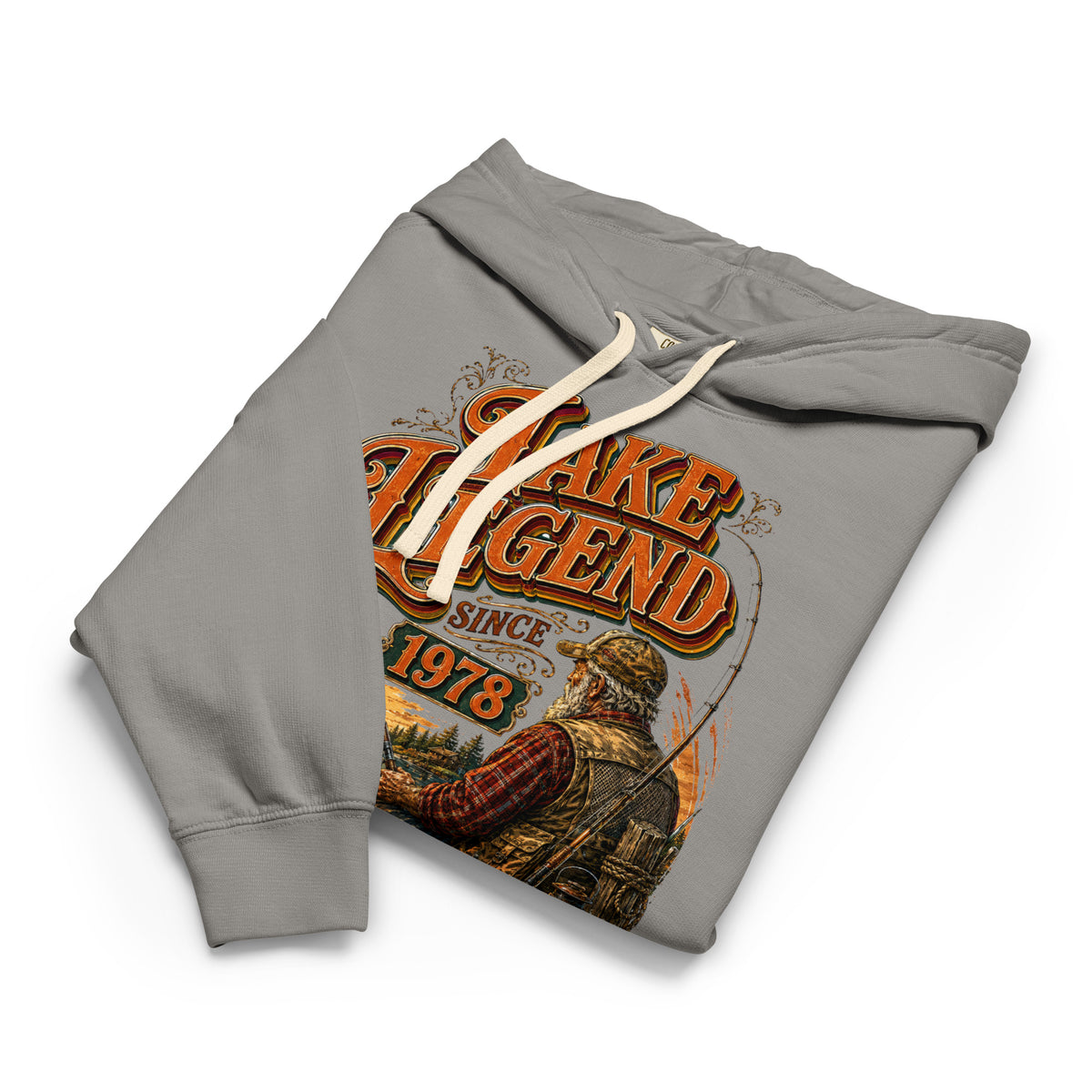 Fishing Lovers | Unisex garment-dried lightweight hoodie — LAKE LEGEND SINCE 1978 by printfluence
