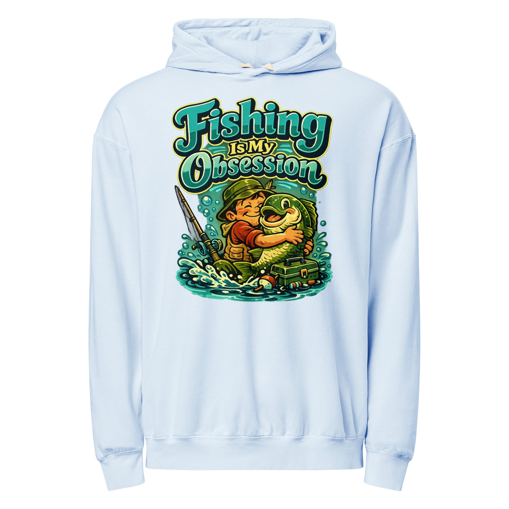 Fishing Is My Obsession Lightweight Hoodie - Premium Garment Dyed Bass Fishing Lovers Pullover by printfluence.net