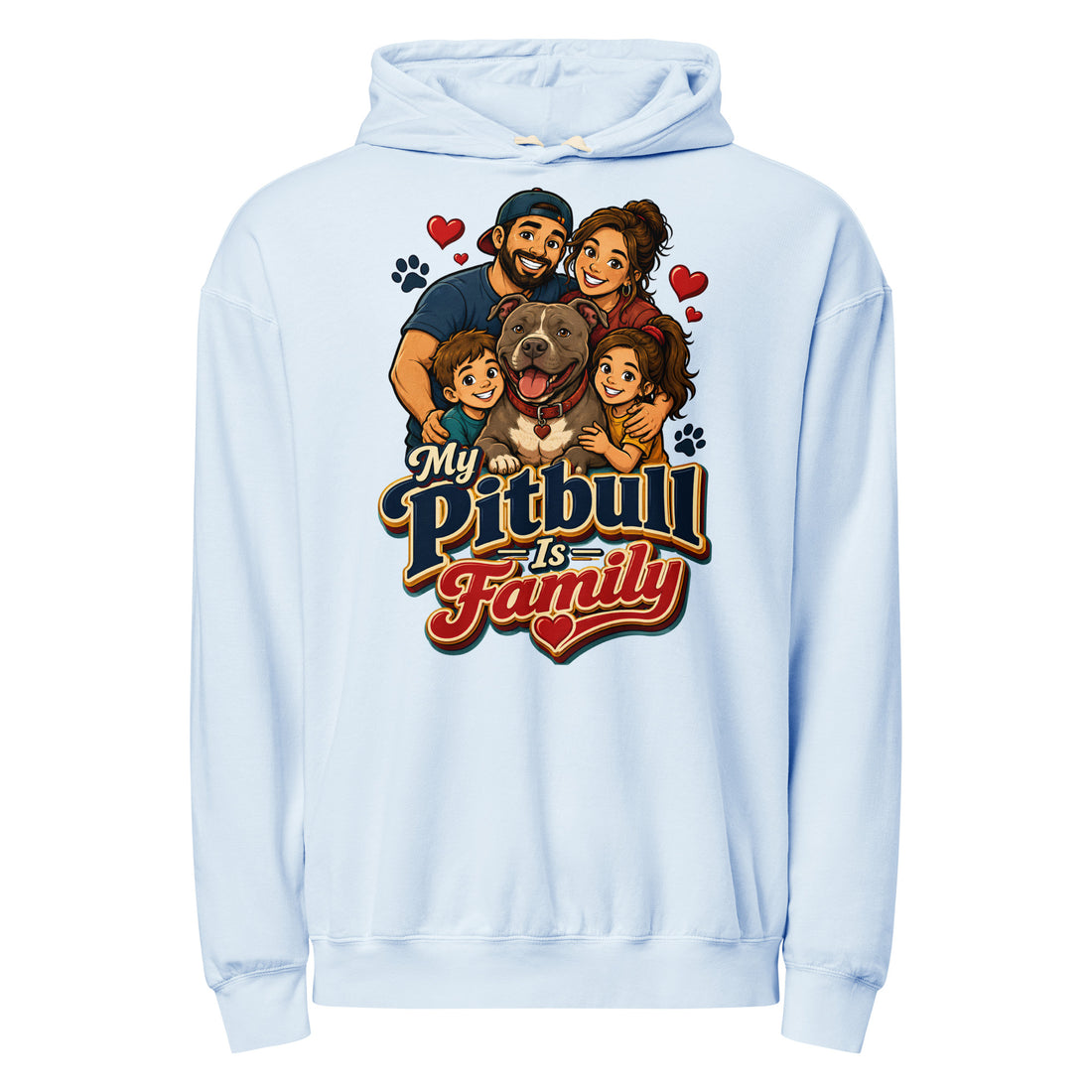 My Pitbull Is Family Pitbull Lovers Garment Dyed Hoodie by printfluence.net