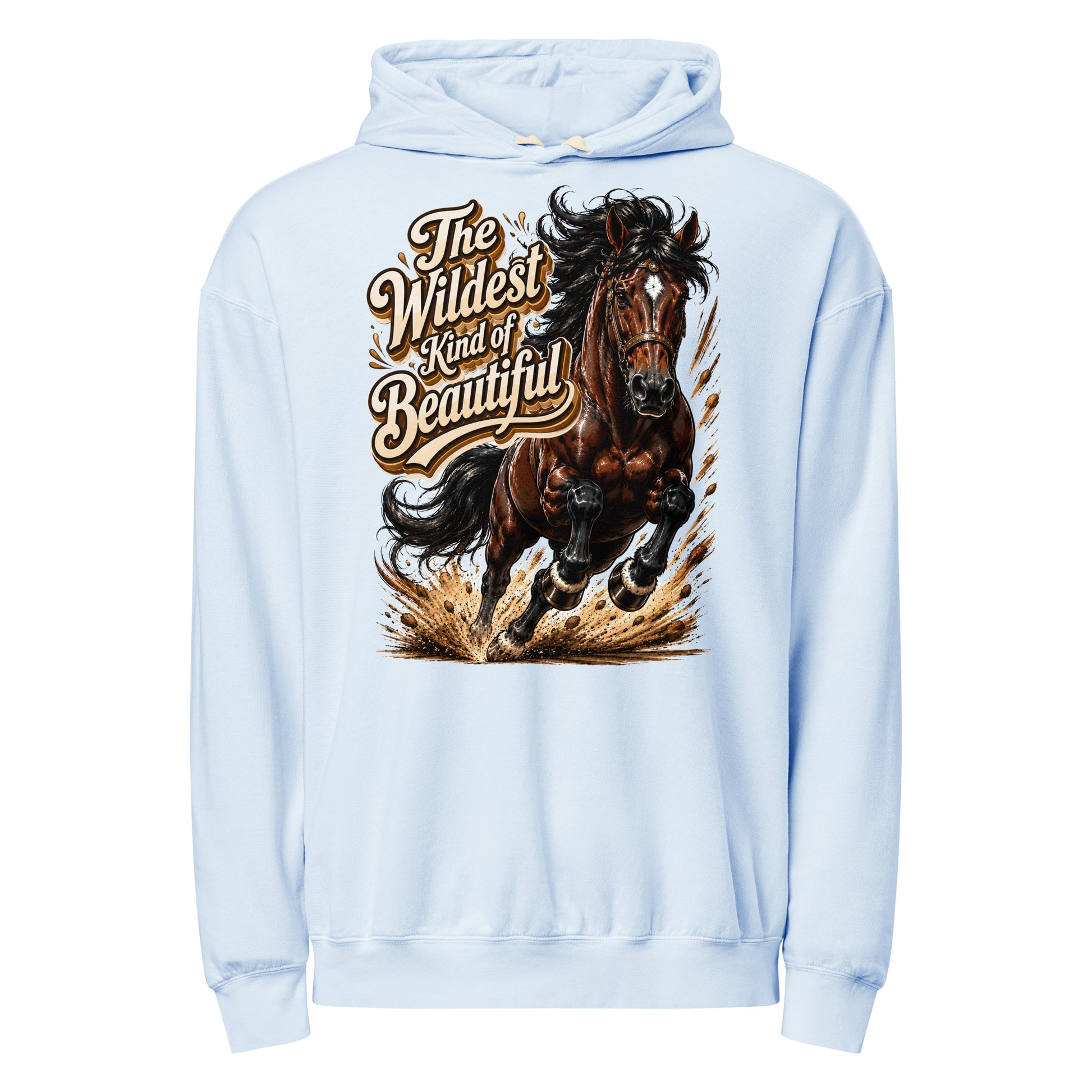 Wildest Kind of Beautiful Lightweight Hoodie | Premium Wash Horse Lovers Gift by printfluence.net
