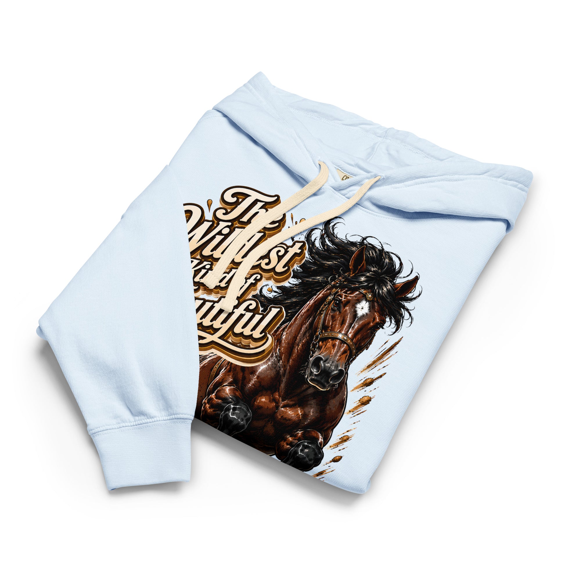 Wildest Kind of Beautiful Lightweight Hoodie | Premium Wash Horse Lovers Gift by printfluence.net