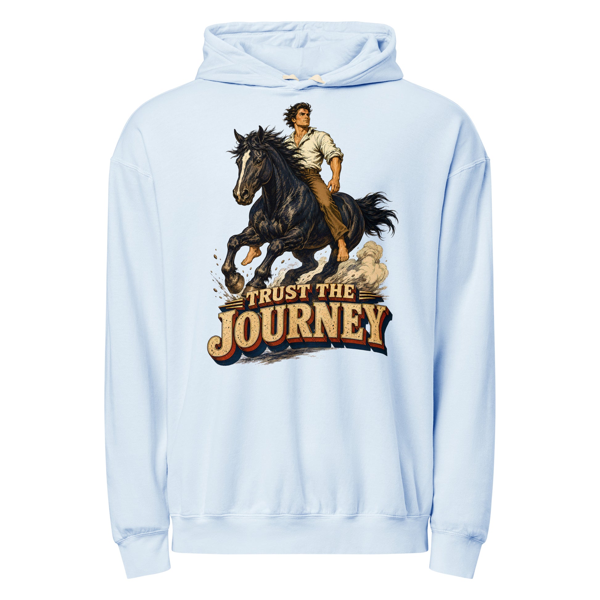 Vintage Horse Journey Lightweight Hoodie - Horse Lovers Edition by printfluence.net