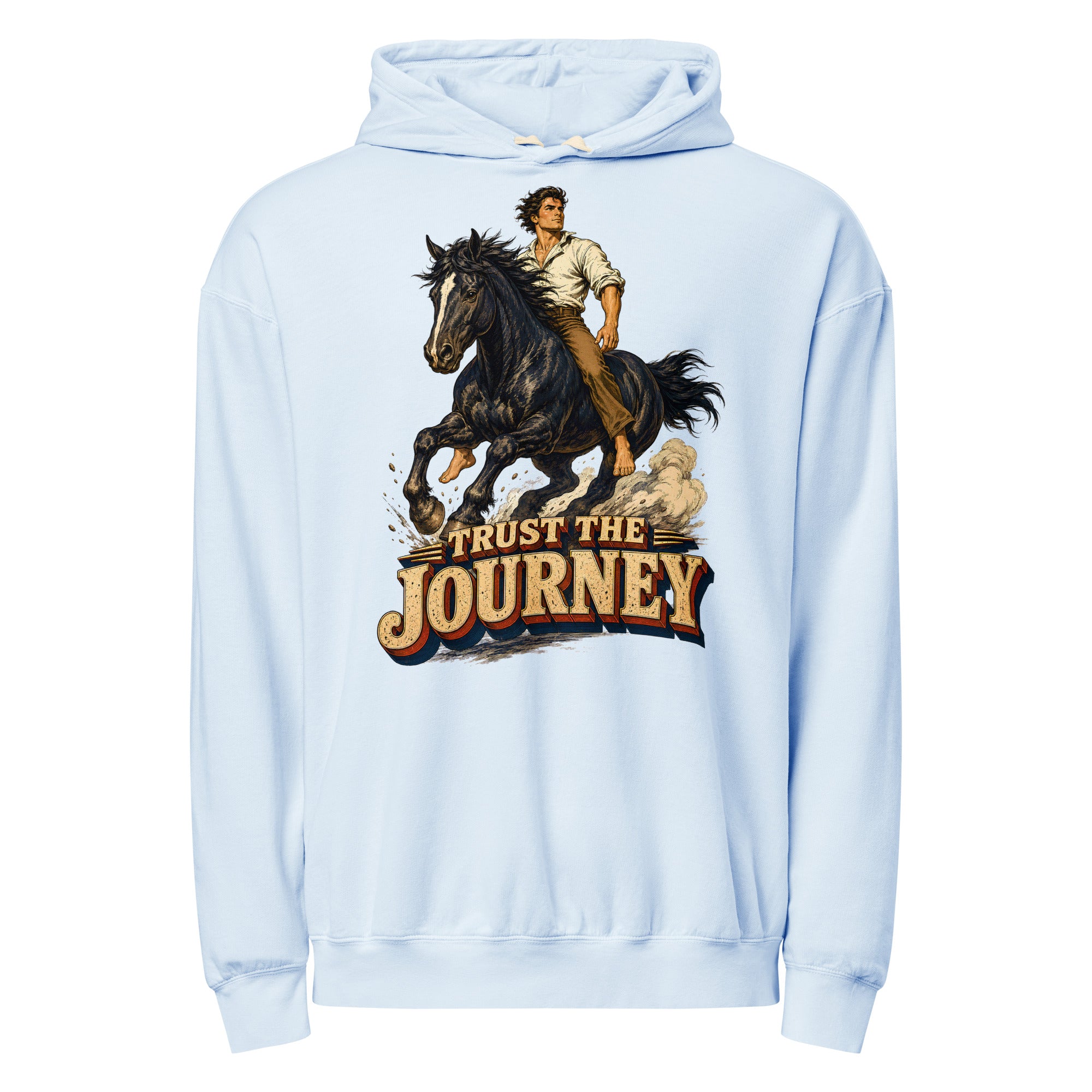 Vintage Horse Journey Lightweight Hoodie - Horse Lovers Edition by printfluence.net