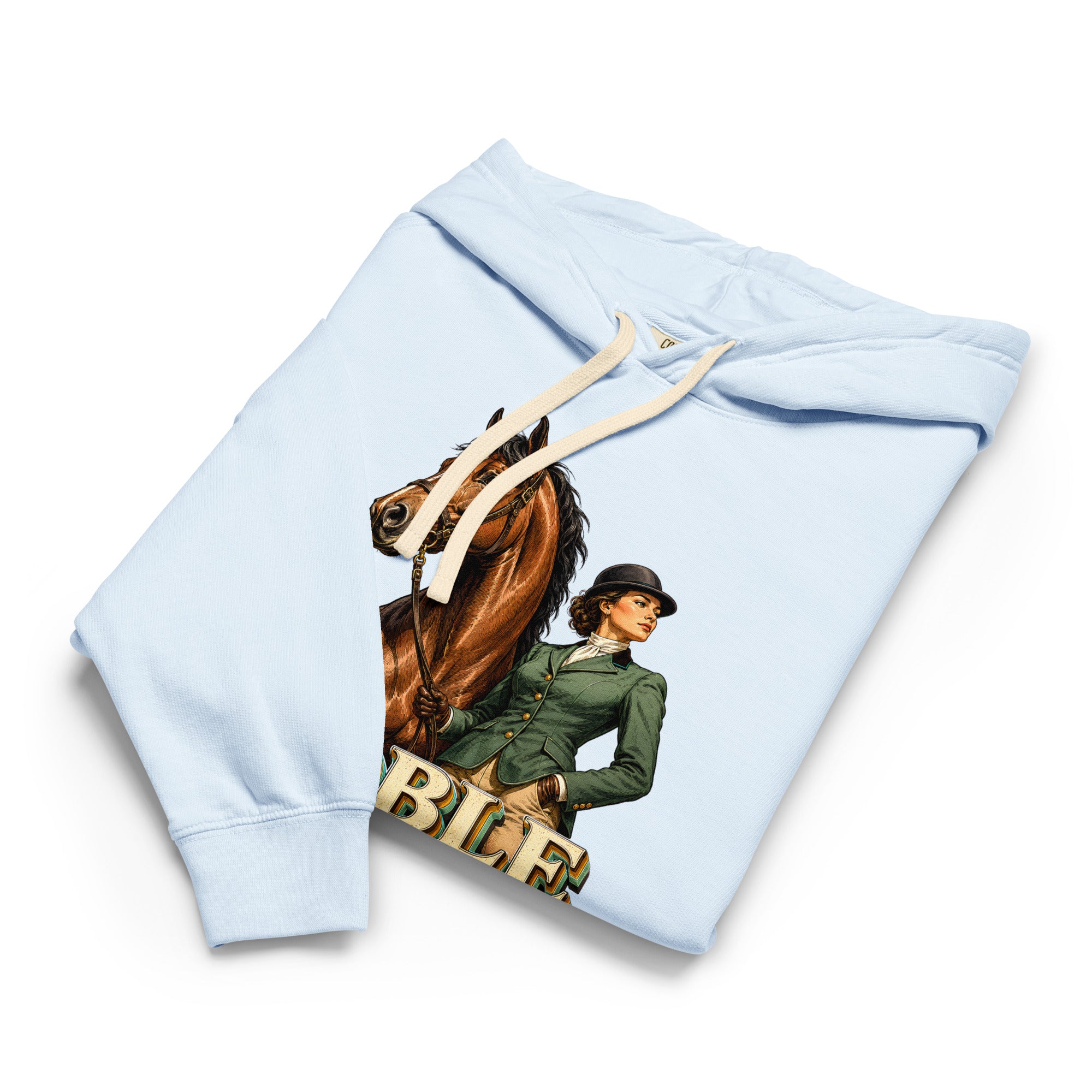 Noble By Nature Vintage Horse Lightweight Hoodie - Horse Lovers Edition H-6 by printfluence.net