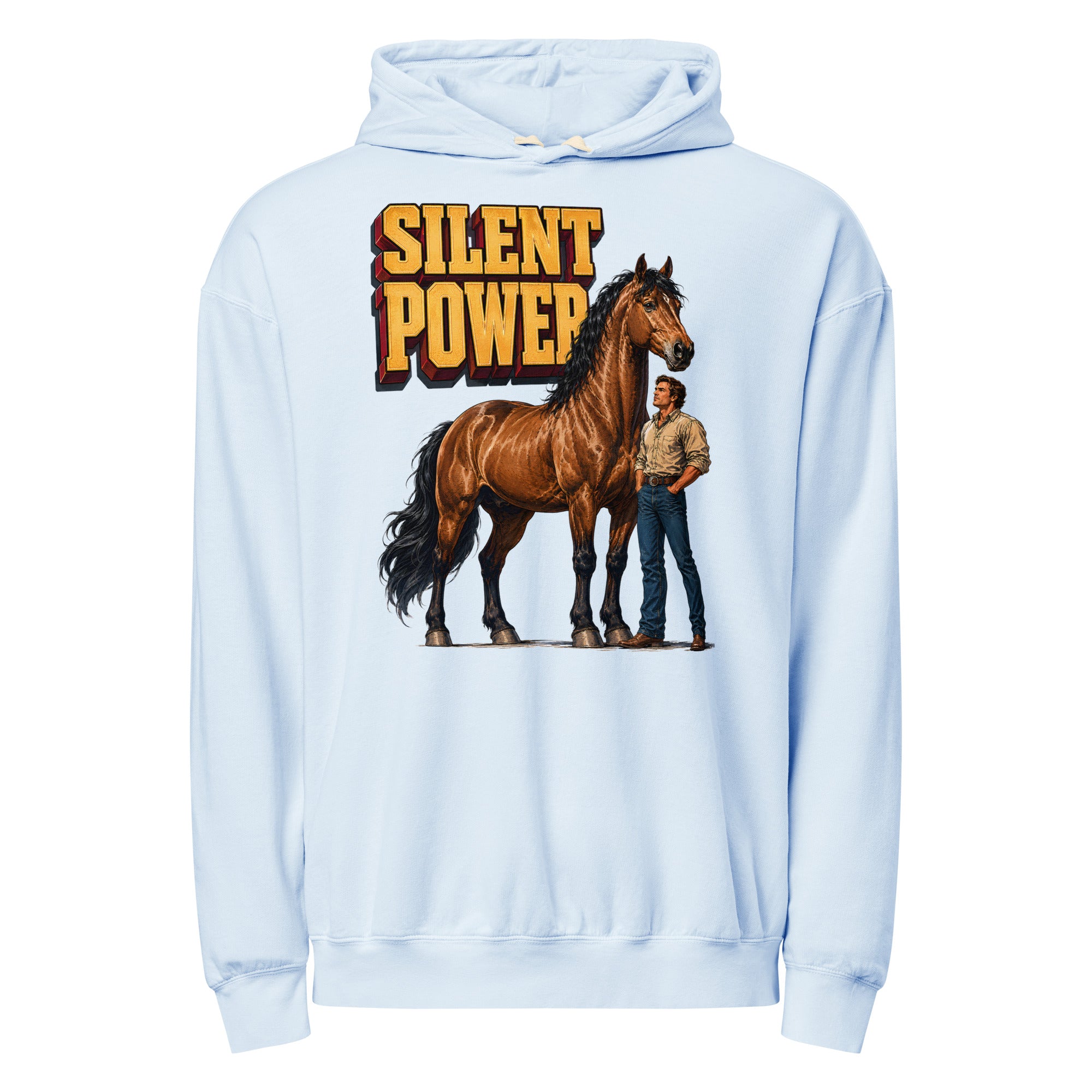 Silent Power Unisex Garment-Dyed Lightweight Hoodie - Horse Lovers Edition H-6 by printfluence.net