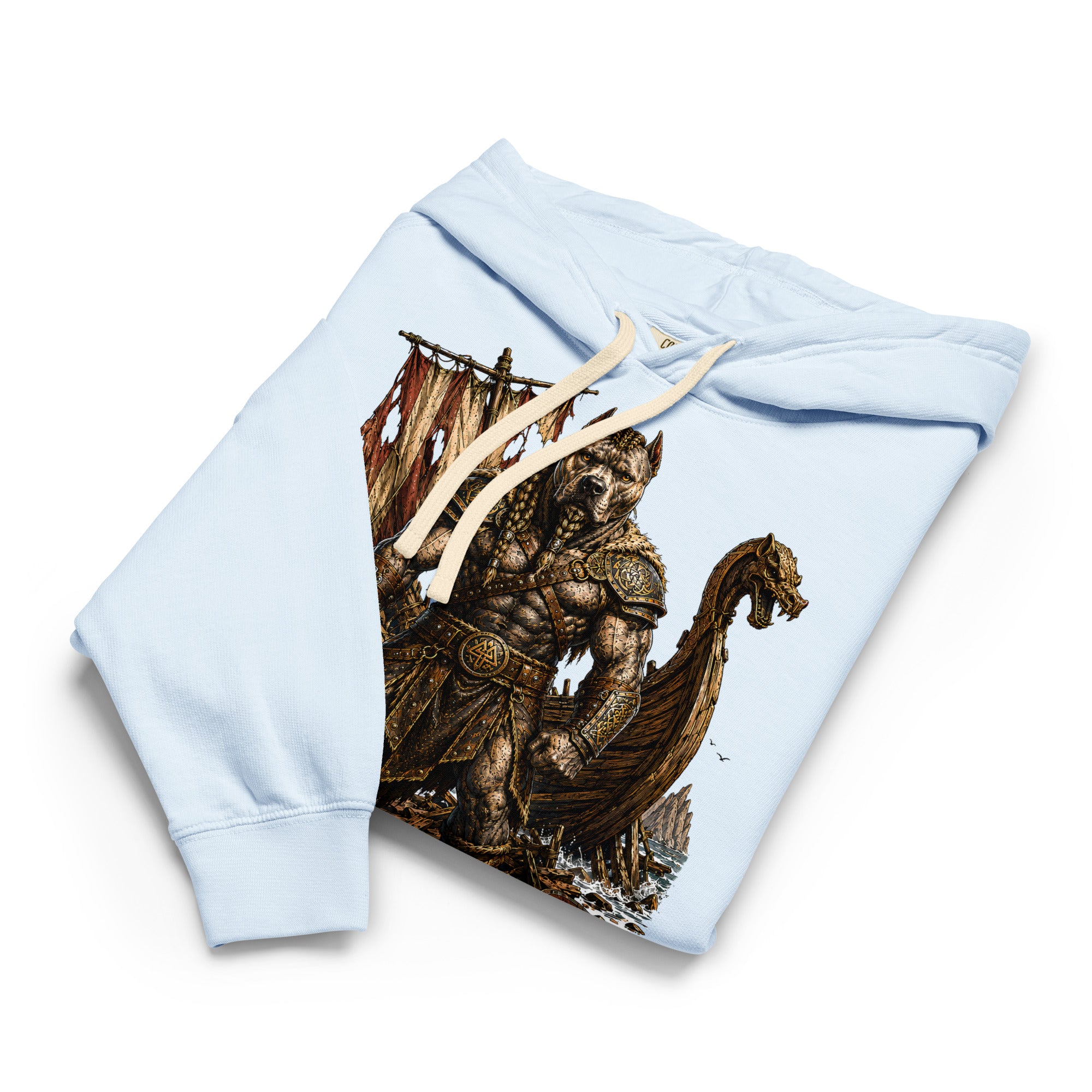 Our Souls Do Not Die Viking Pitbull Garment-Dyed Hoodie | Lightweight Pullover for Pitbull Lovers H-6 by printfluence.net