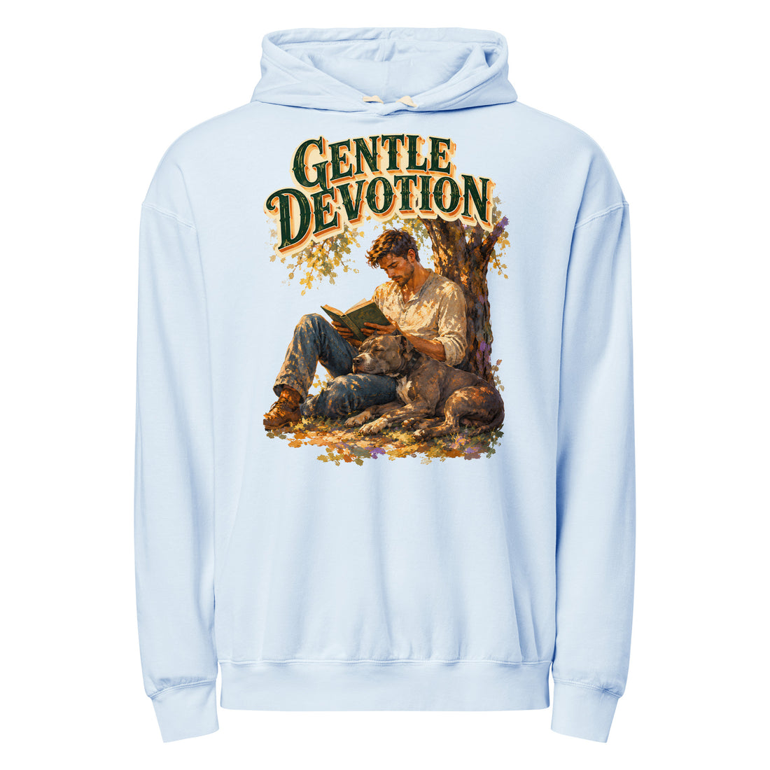 Gentle Devotion Hoodie - Vintage Pitbull Lovers Garment Dyed Lightweight Pullover H-6 by printfluence.net