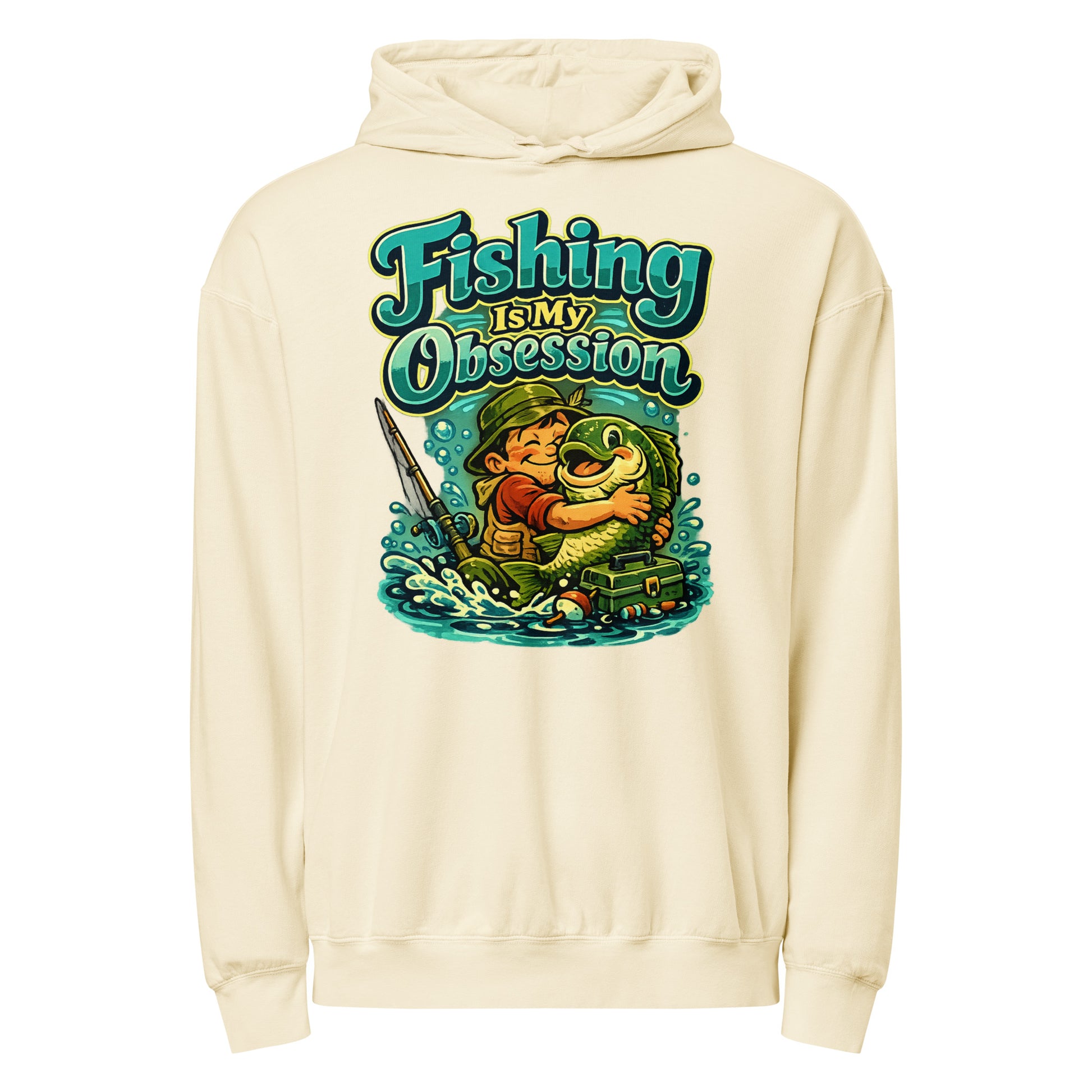 Fishing Is My Obsession Lightweight Hoodie - Premium Garment Dyed Bass Fishing Lovers Pullover by printfluence.net