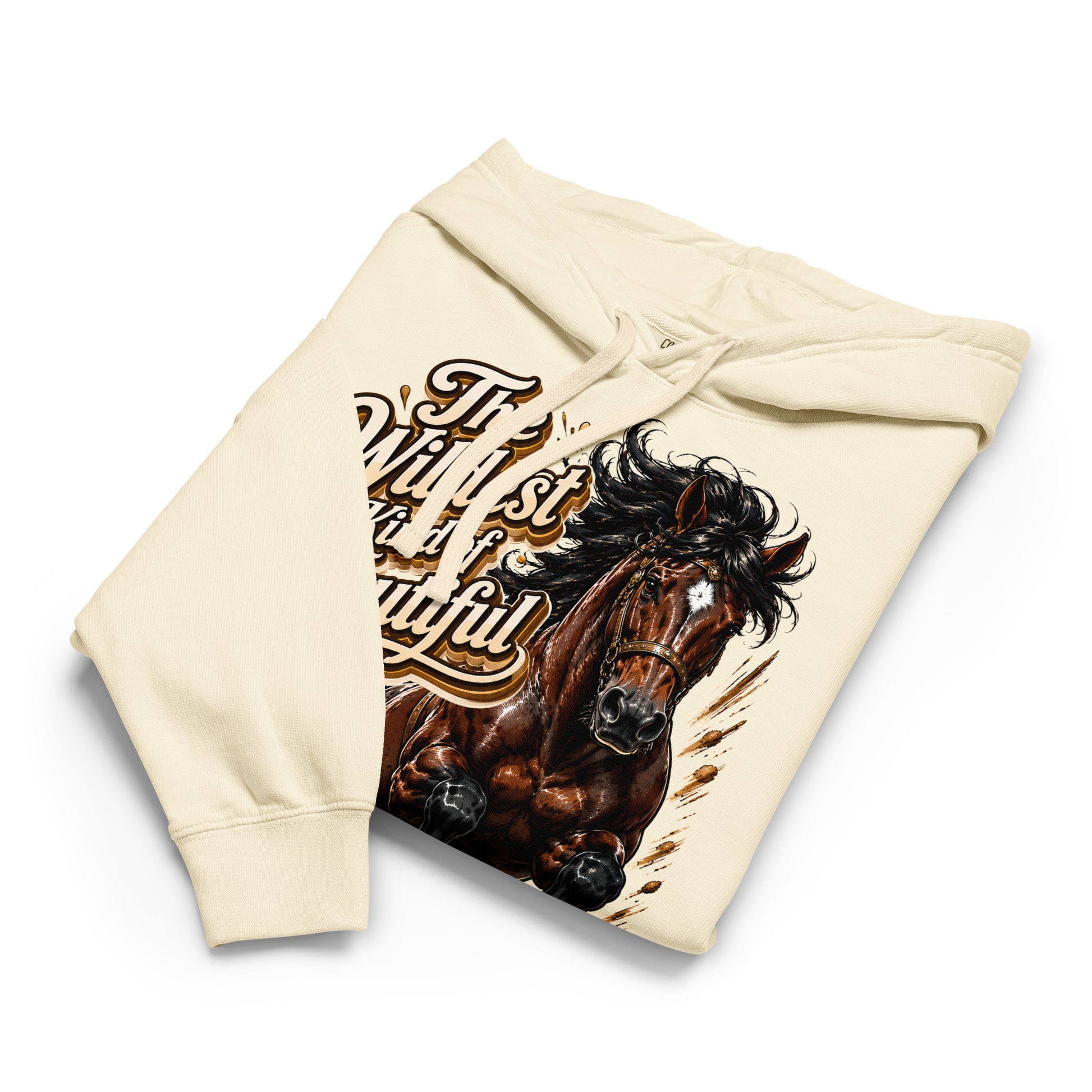Wildest Kind of Beautiful Lightweight Hoodie | Premium Wash Horse Lovers Gift by printfluence.net
