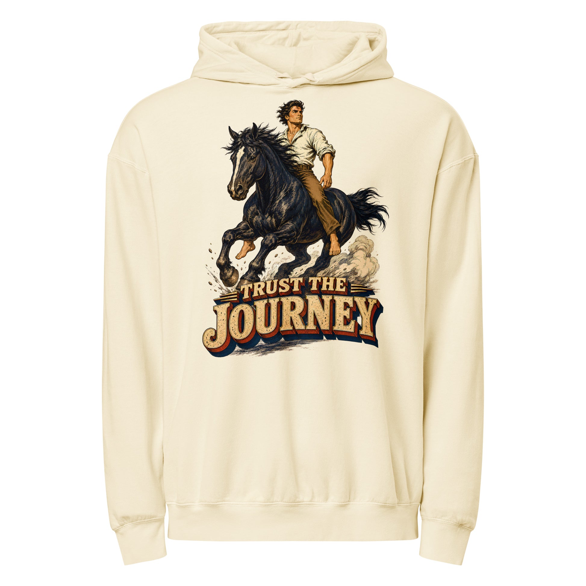 Vintage Horse Journey Lightweight Hoodie - Horse Lovers Edition by printfluence.net