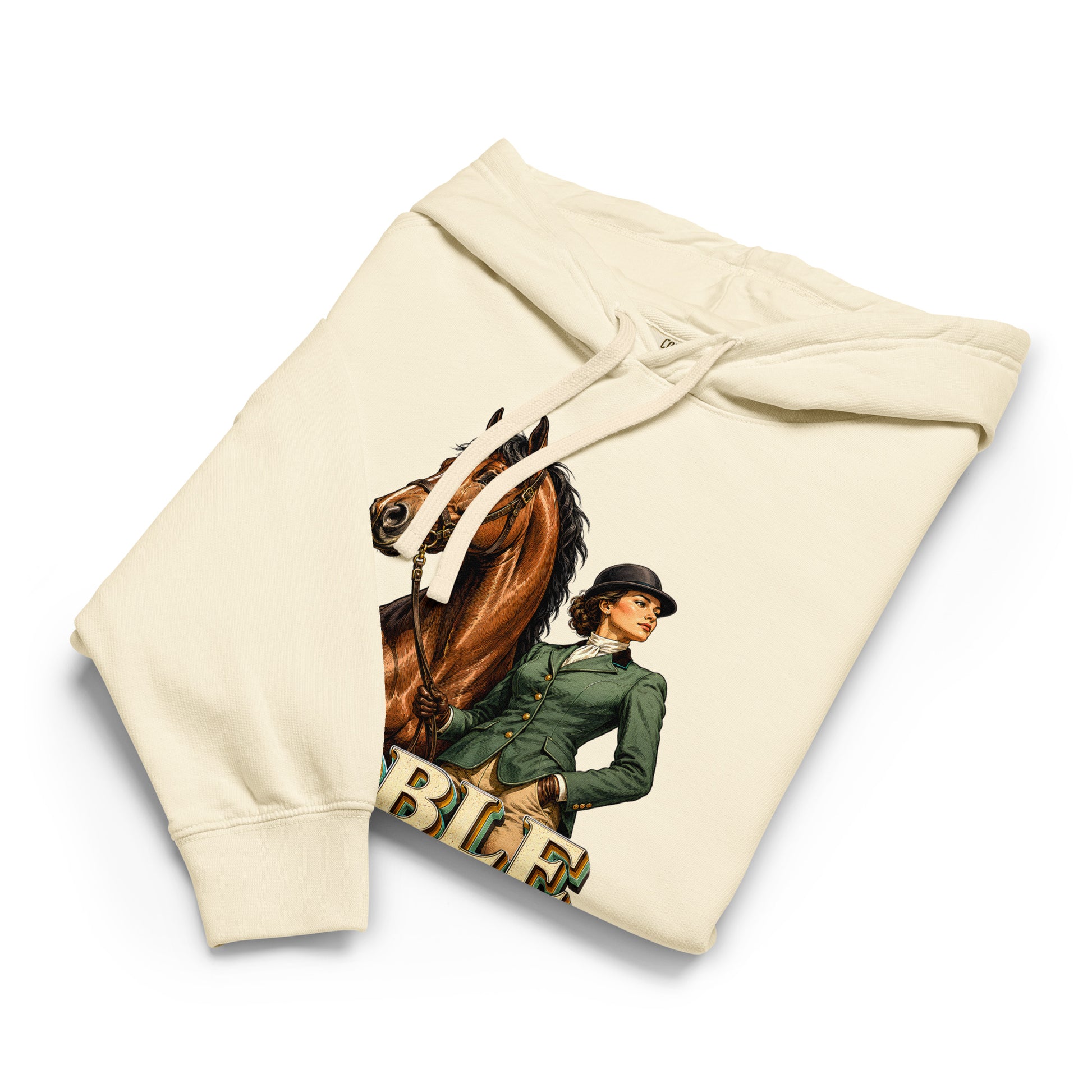 Noble By Nature Vintage Horse Lightweight Hoodie - Horse Lovers Edition H-6 by printfluence.net