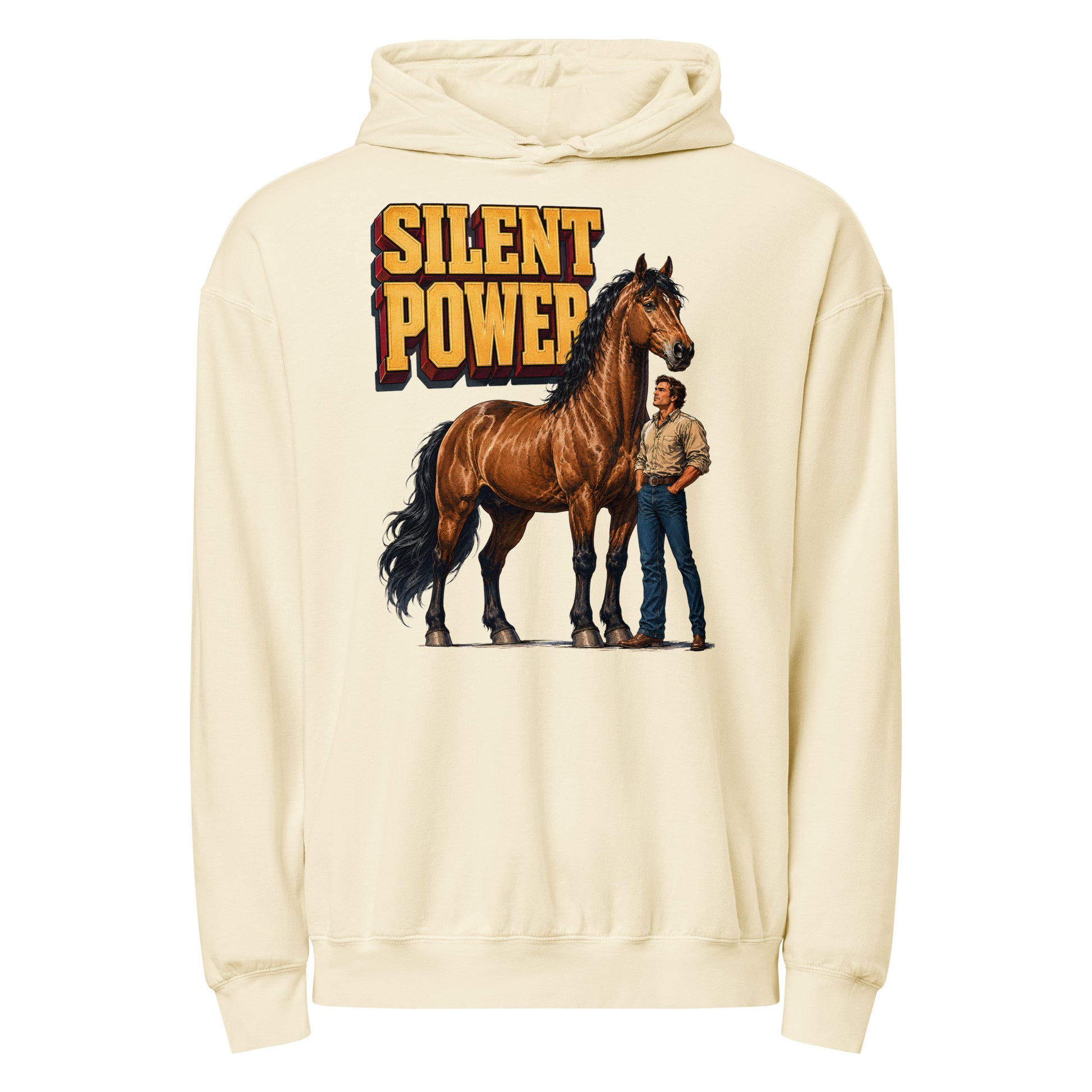 Silent Power Unisex Garment-Dyed Lightweight Hoodie - Horse Lovers Edition H-6 by printfluence.net