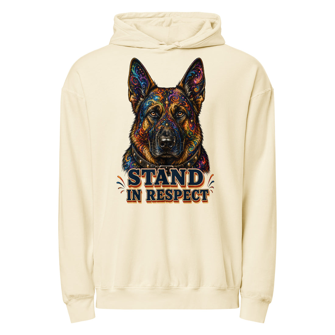 Starry German Shepherd Lovers Lightweight Hoodie Stand In Respect H6 by printfluence.net