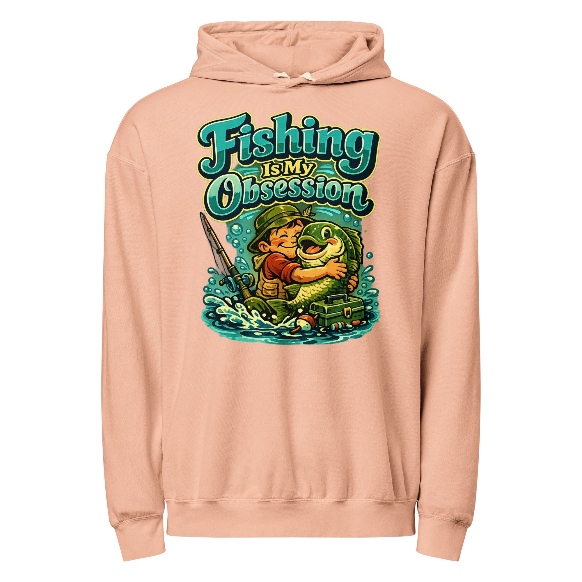 Fishing Is My Obsession Lightweight Hoodie - Premium Garment Dyed Bass Fishing Lovers Pullover by printfluence.net
