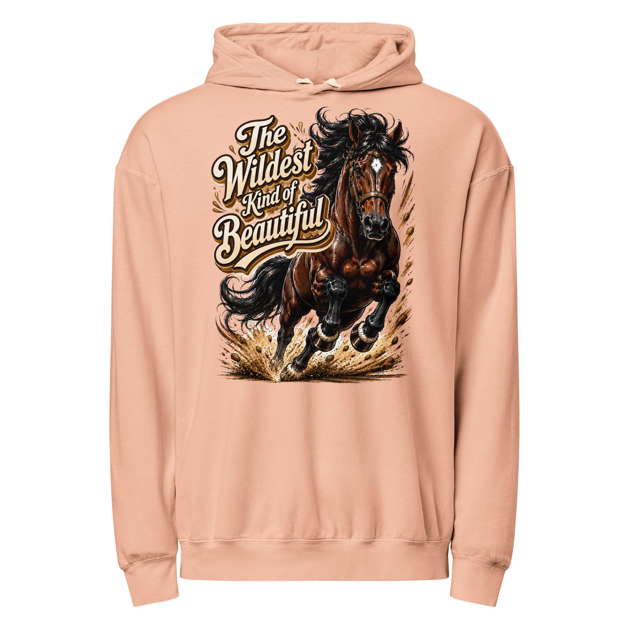 Wildest Kind of Beautiful Lightweight Hoodie | Premium Wash Horse Lovers Gift by printfluence.net