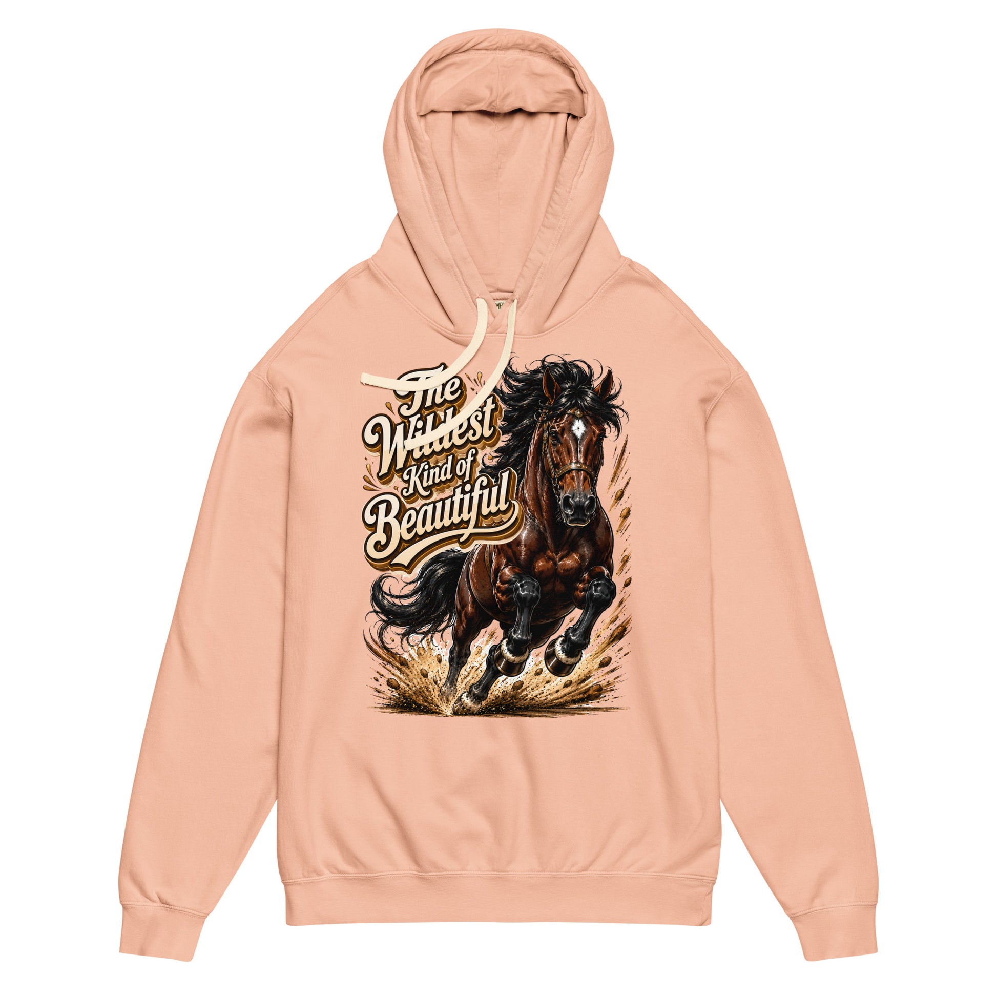 Wildest Kind of Beautiful Lightweight Hoodie | Premium Wash Horse Lovers Gift by printfluence.net