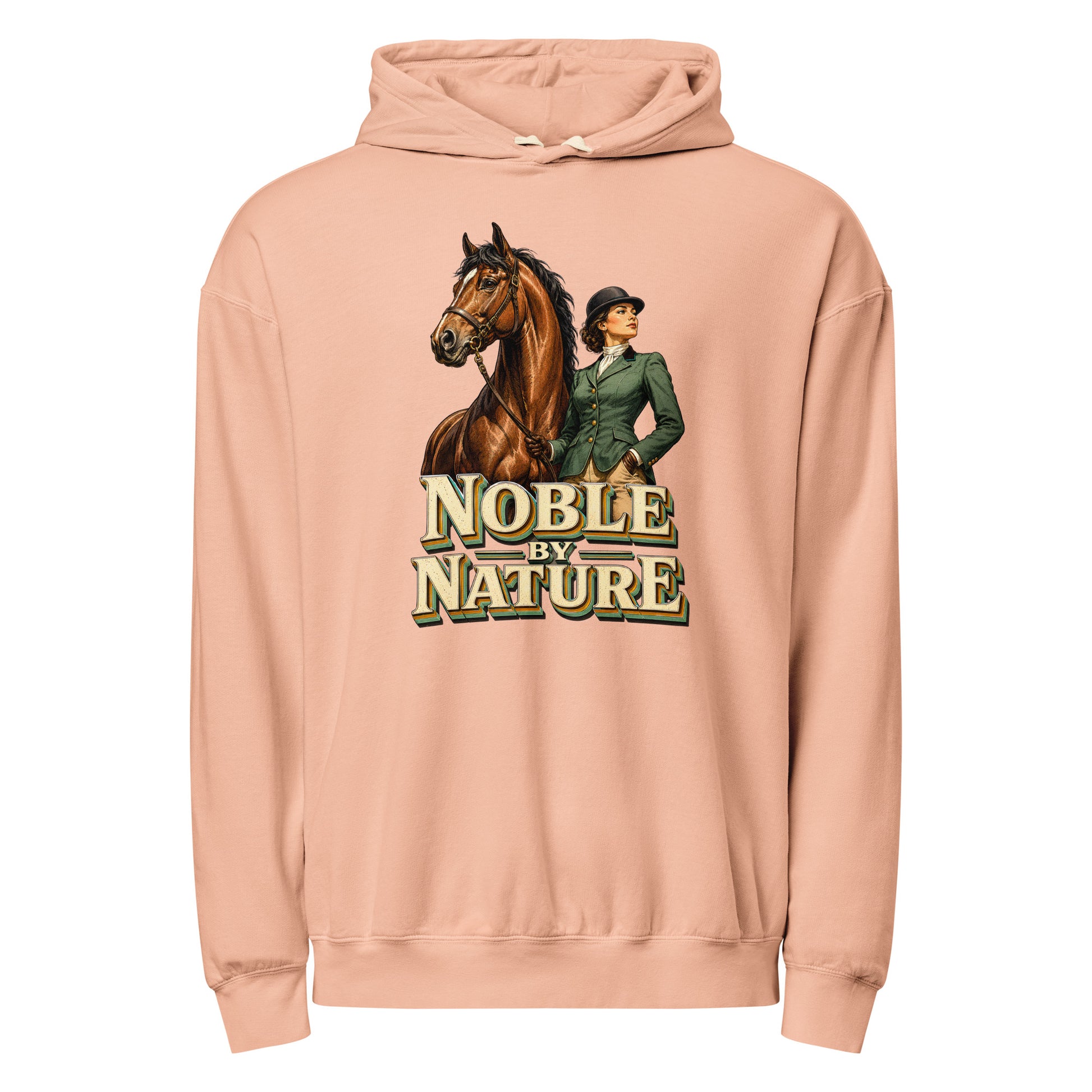 Noble By Nature Vintage Horse Lightweight Hoodie - Horse Lovers Edition H-6 by printfluence.net