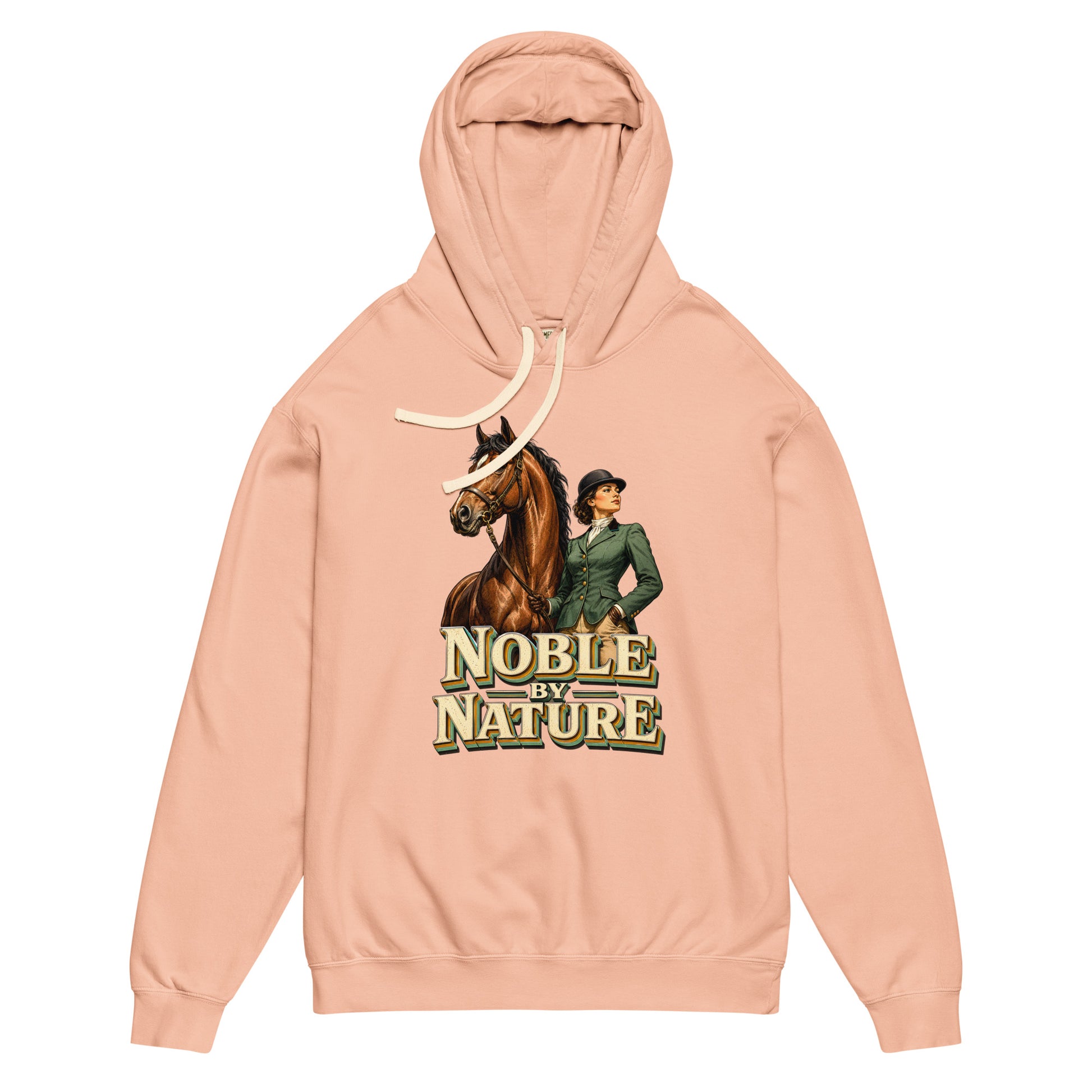 Noble By Nature Vintage Horse Lightweight Hoodie - Horse Lovers Edition H-6 by printfluence.net