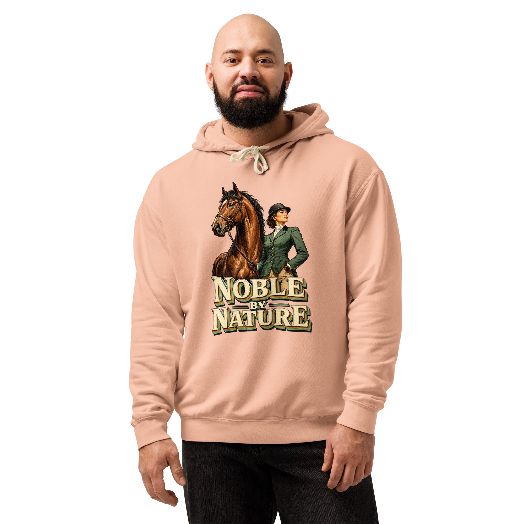 Noble By Nature Vintage Horse Lightweight Hoodie - Horse Lovers Edition H-6 by printfluence.net