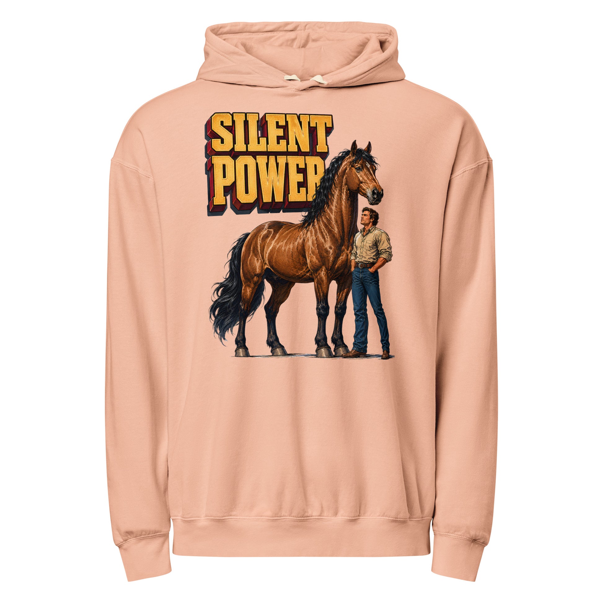 Silent Power Unisex Garment-Dyed Lightweight Hoodie - Horse Lovers Edition H-6 by printfluence.net