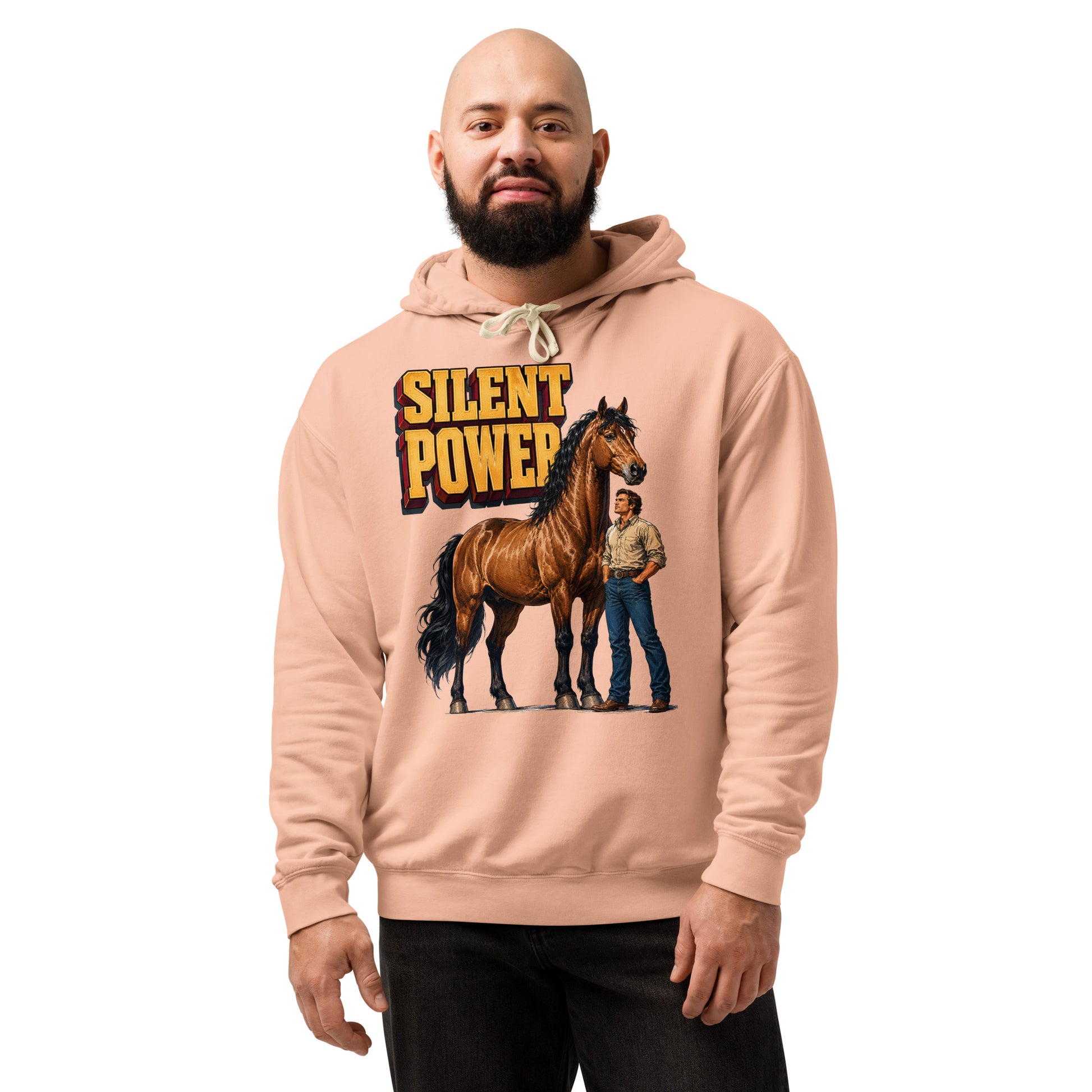 Silent Power Unisex Garment-Dyed Lightweight Hoodie - Horse Lovers Edition H-6 by printfluence.net
