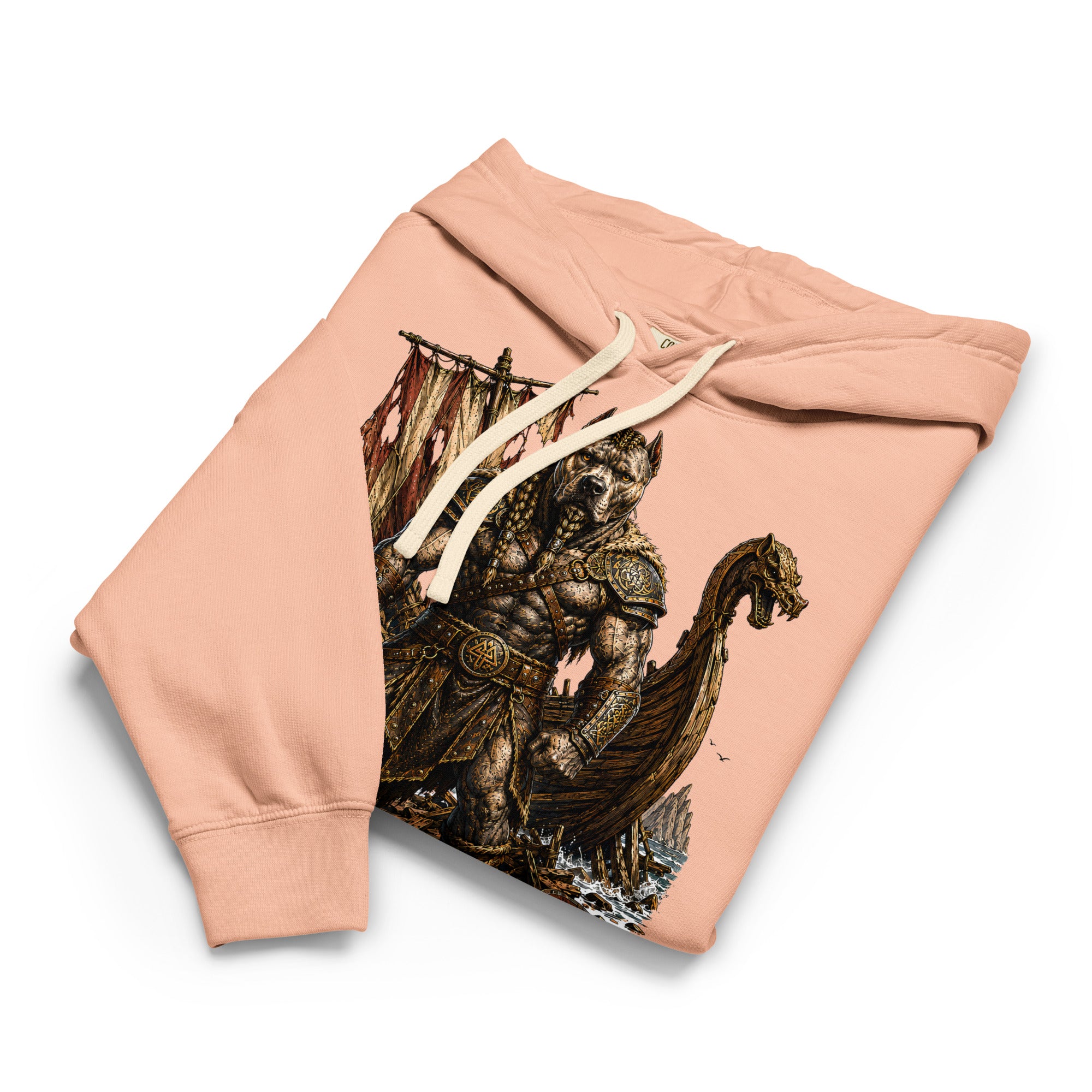 Our Souls Do Not Die Viking Pitbull Garment-Dyed Hoodie | Lightweight Pullover for Pitbull Lovers H-6 by printfluence.net