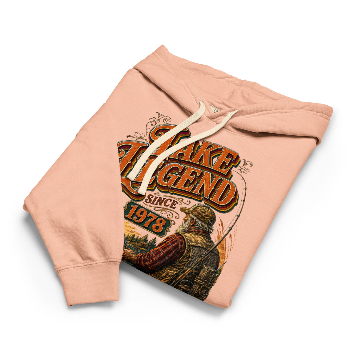 Fishing Lovers | Unisex garment-dried lightweight hoodie — LAKE LEGEND SINCE 1978 by printfluence