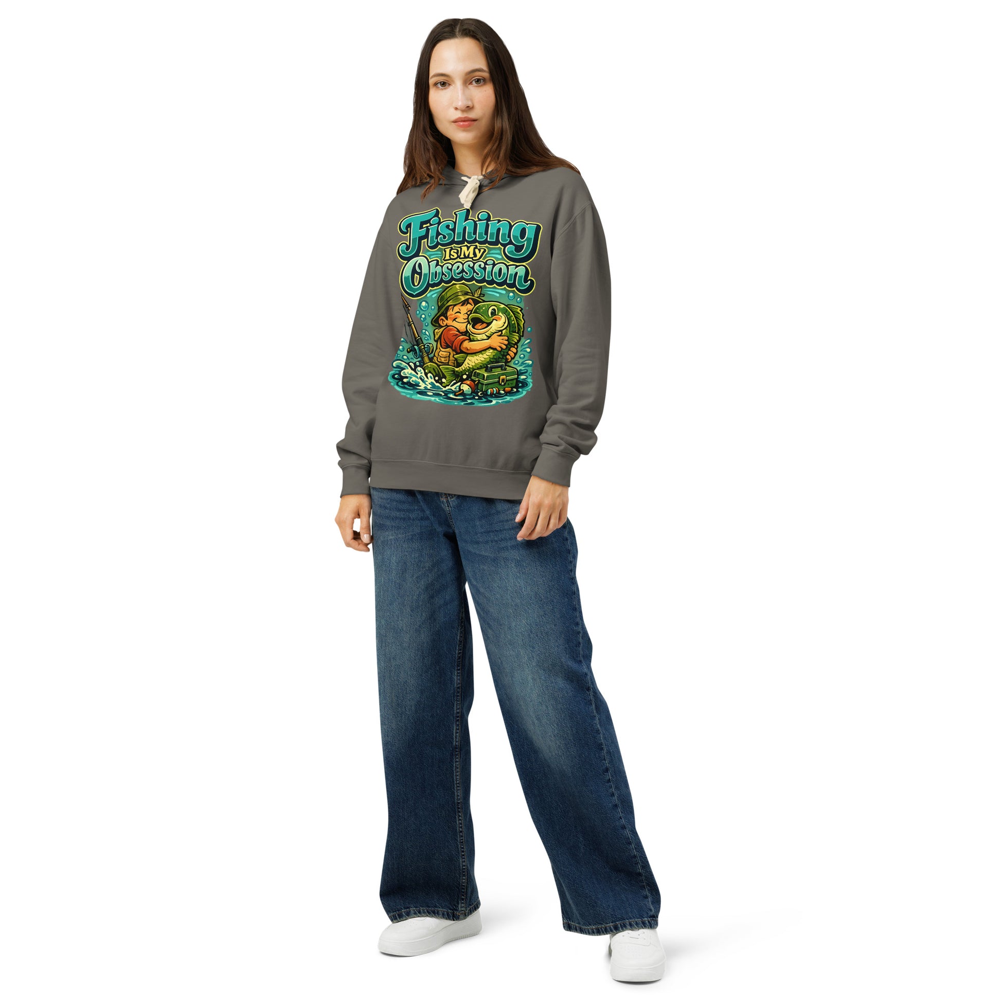 Fishing Is My Obsession Lightweight Hoodie - Premium Garment Dyed Bass Fishing Lovers Pullover by printfluence.net