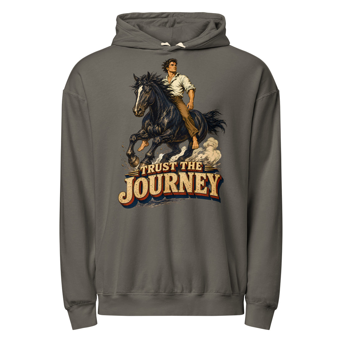 Vintage Horse Journey Lightweight Hoodie - Horse Lovers Edition by printfluence.net