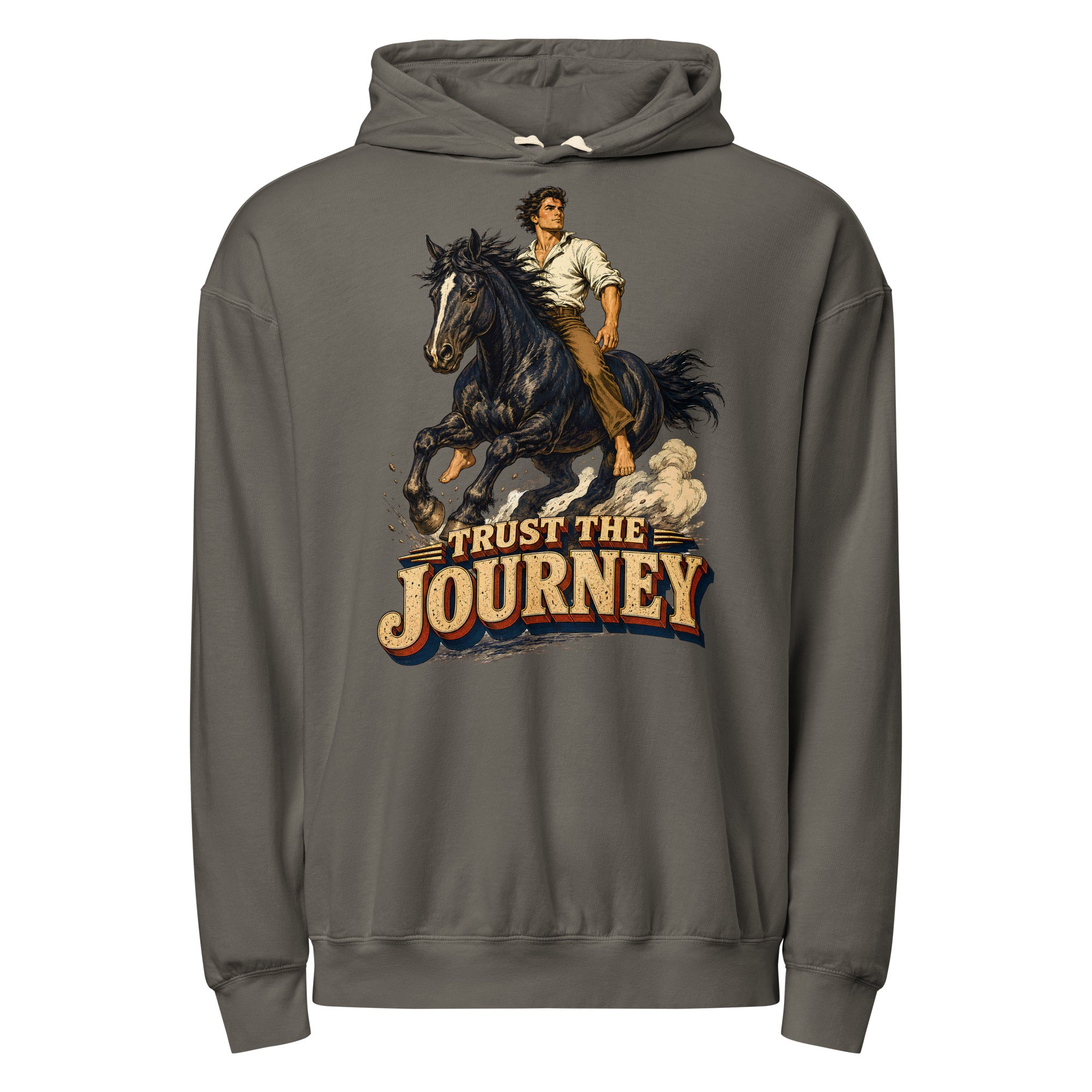 Vintage Horse Journey Lightweight Hoodie - Horse Lovers Edition by printfluence.net