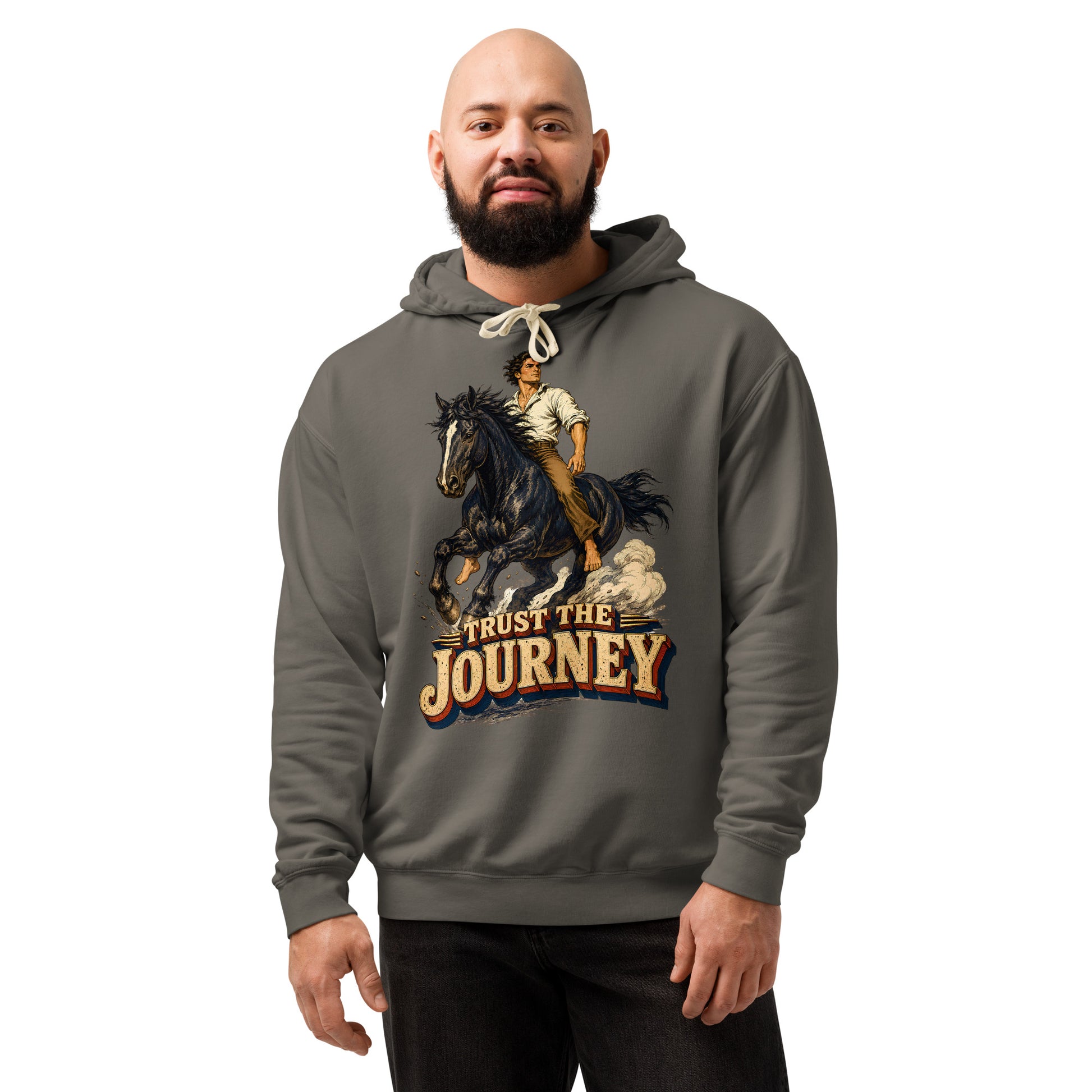 Vintage Horse Journey Lightweight Hoodie - Horse Lovers Edition by printfluence.net