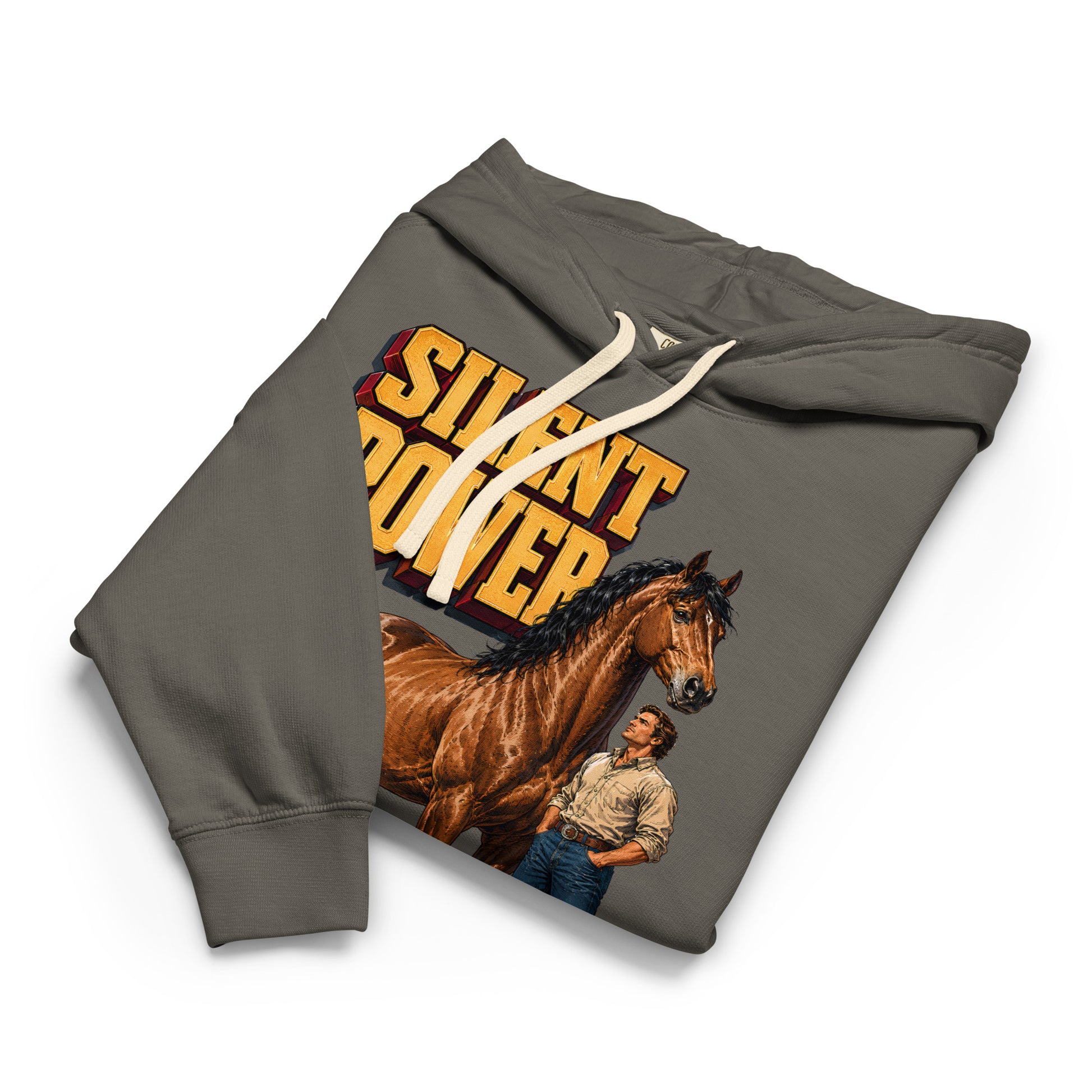 Silent Power Unisex Garment-Dyed Lightweight Hoodie - Horse Lovers Edition H-6 by printfluence.net