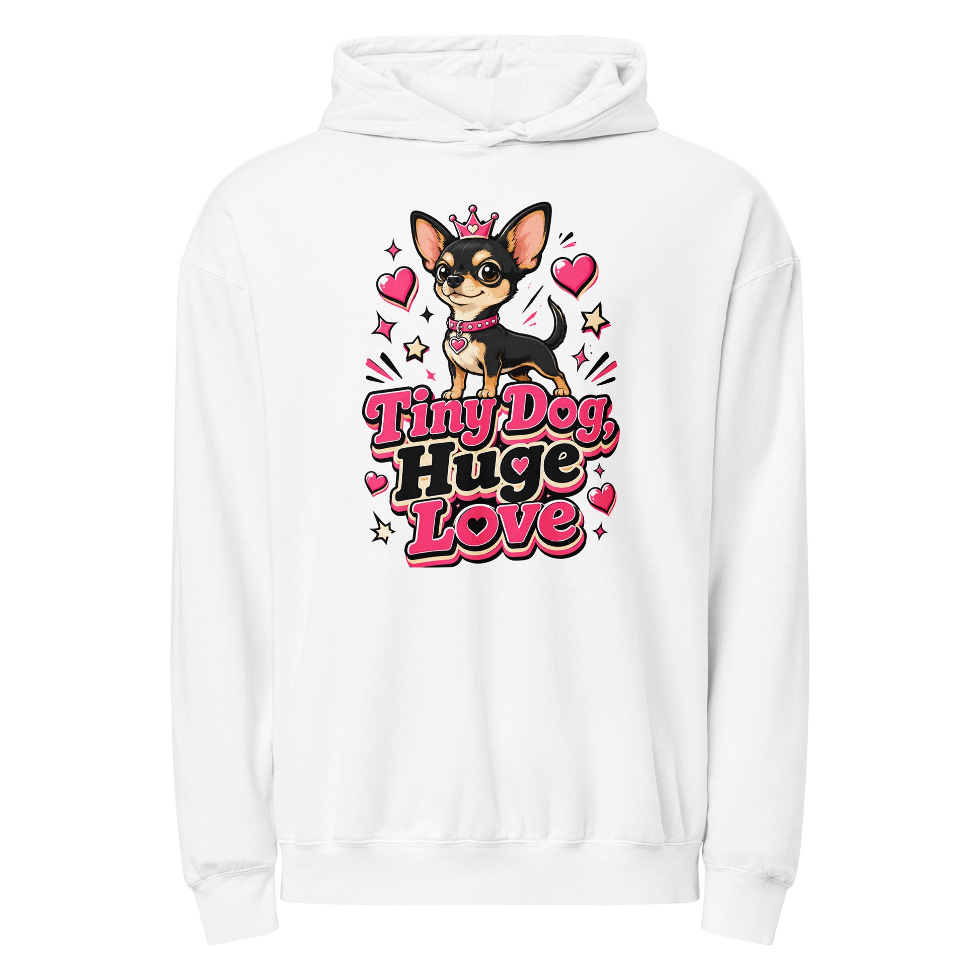 Elite Tiny Dog Huge Love - Premium Luxury Chihuahua Dog Lovers Garment-Dyed Lightweight Hoodie by printfluence.net