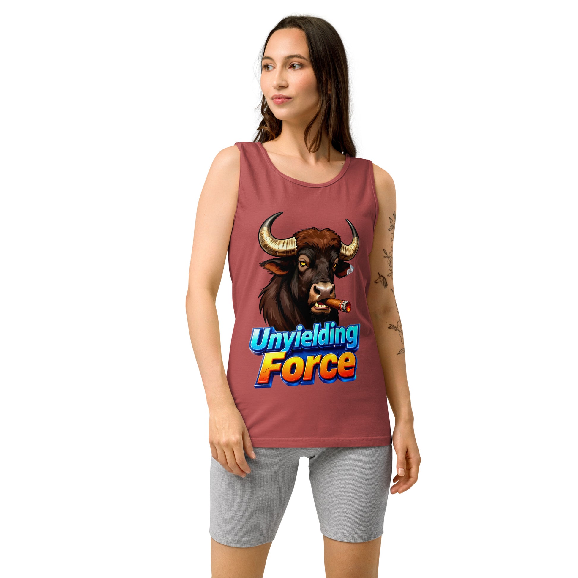 Unisex garment-dyed tank top - Unyielding Force Unisex Garment-Dyed Tank – Power Tank for Daily Grind by printfluence.net