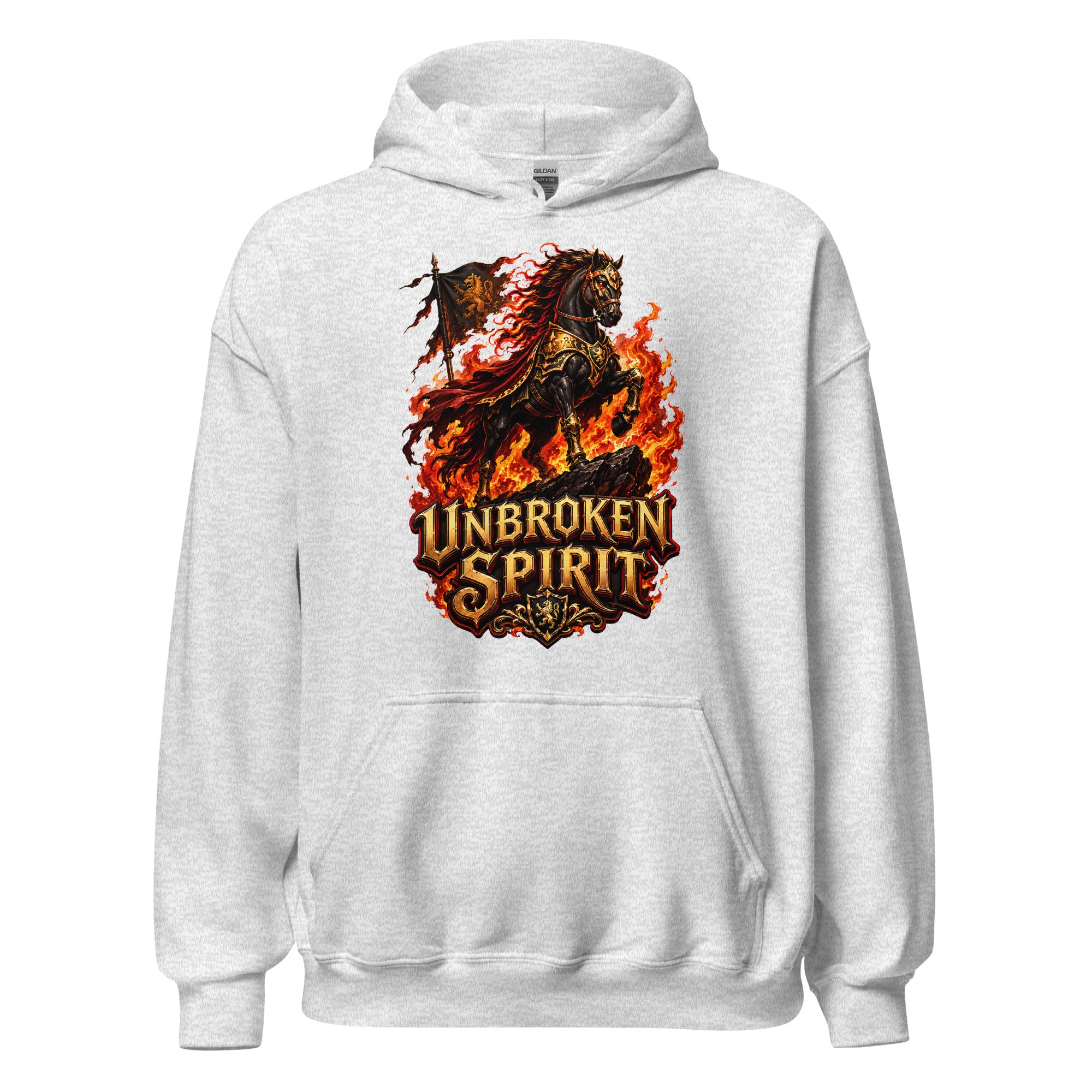 Unbroken Spirit Horse Heavyweight Unisex Hoodie – Ultimate Horse Lovers Edition by printfluence.net