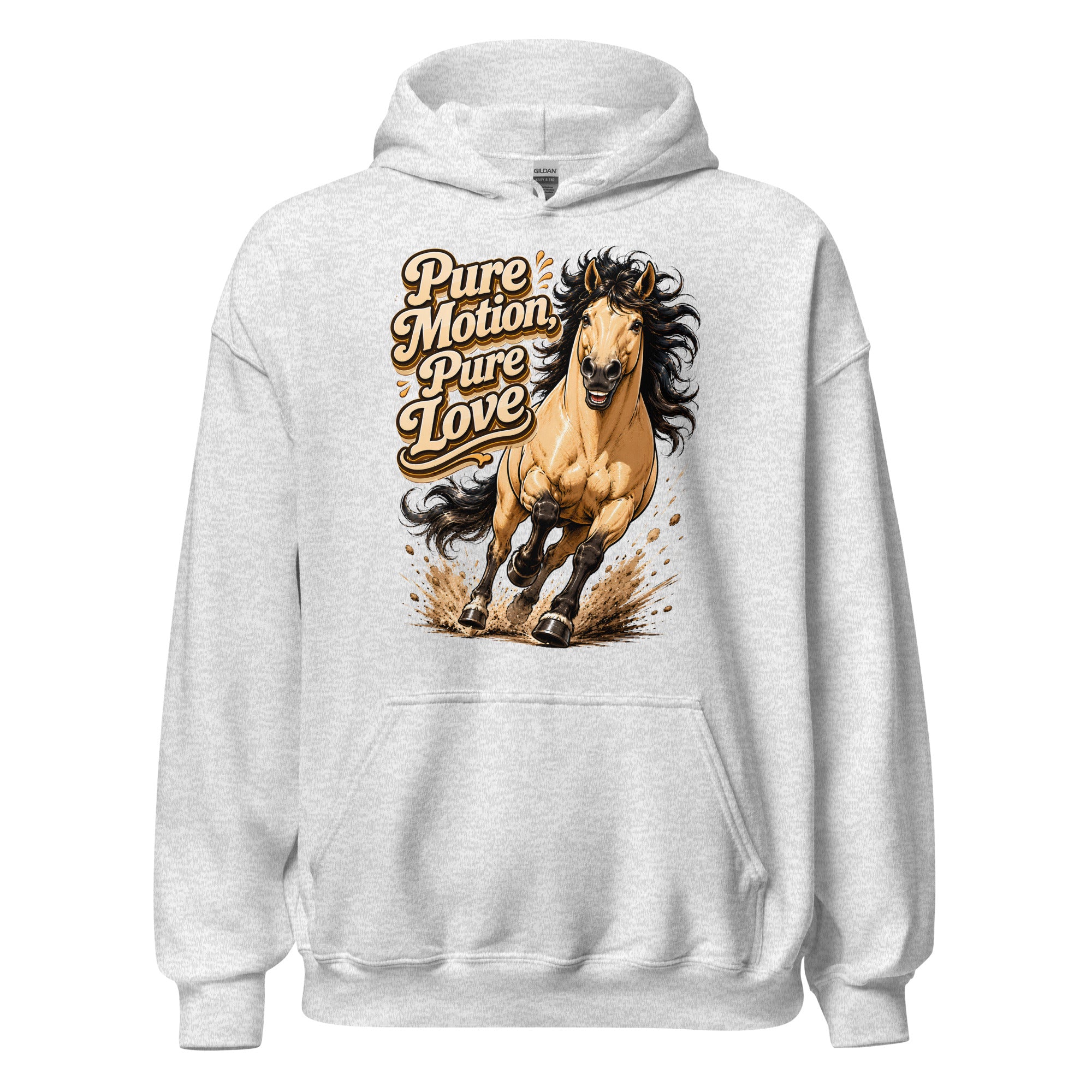 Pure Motion Pure Love Horse Hoodie | Premium Retro Equestrian Gift by printfluence.net