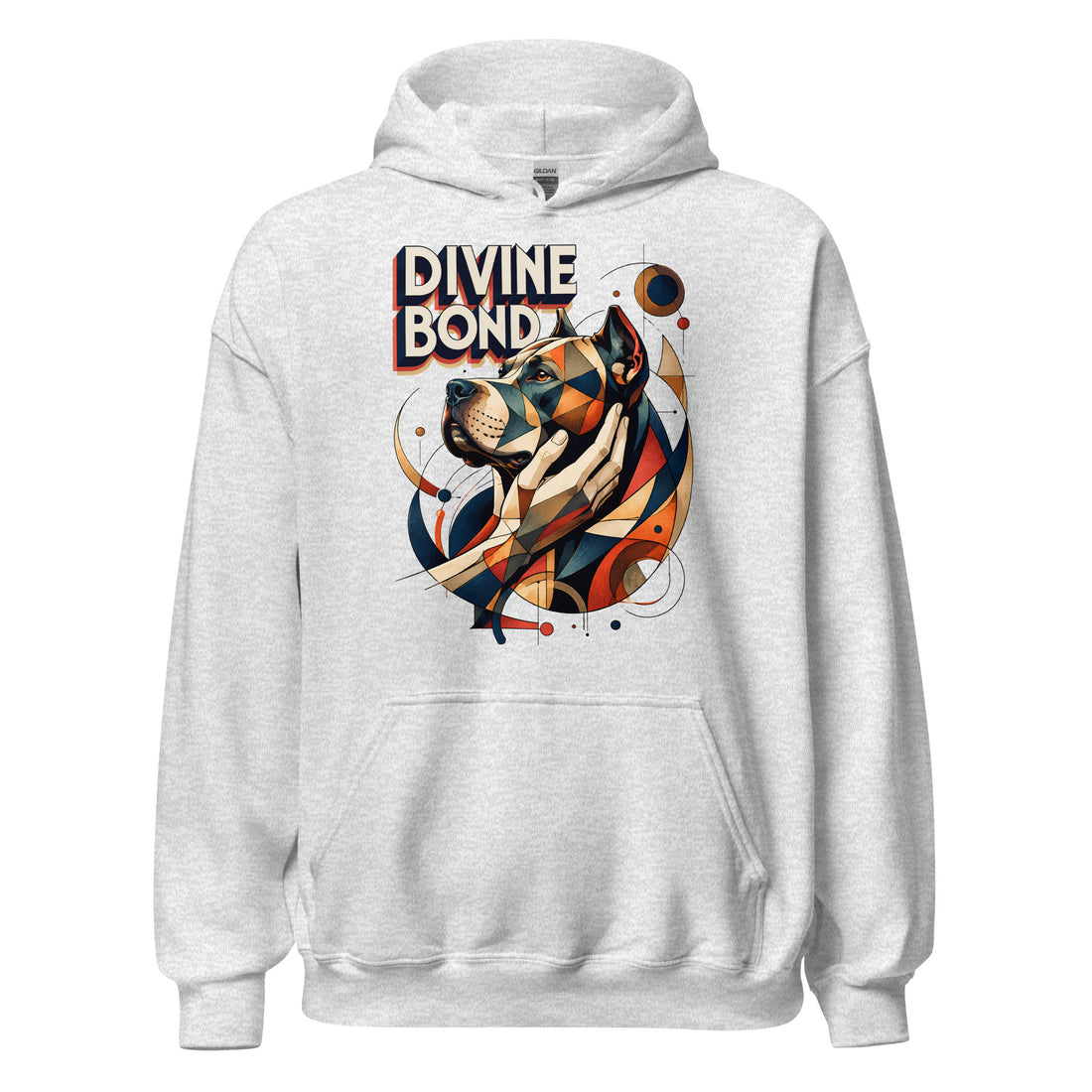 Divine Bond Hoodie Geometric Pitbull Lovers Heavy Blend by printfluence.net