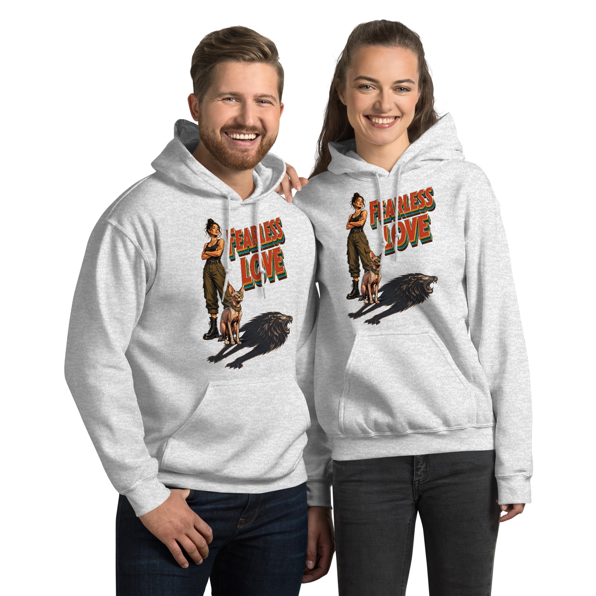 Cat Lovers Unisex Heavy Blend Hoodie "Fearless Love" by printfluence.net