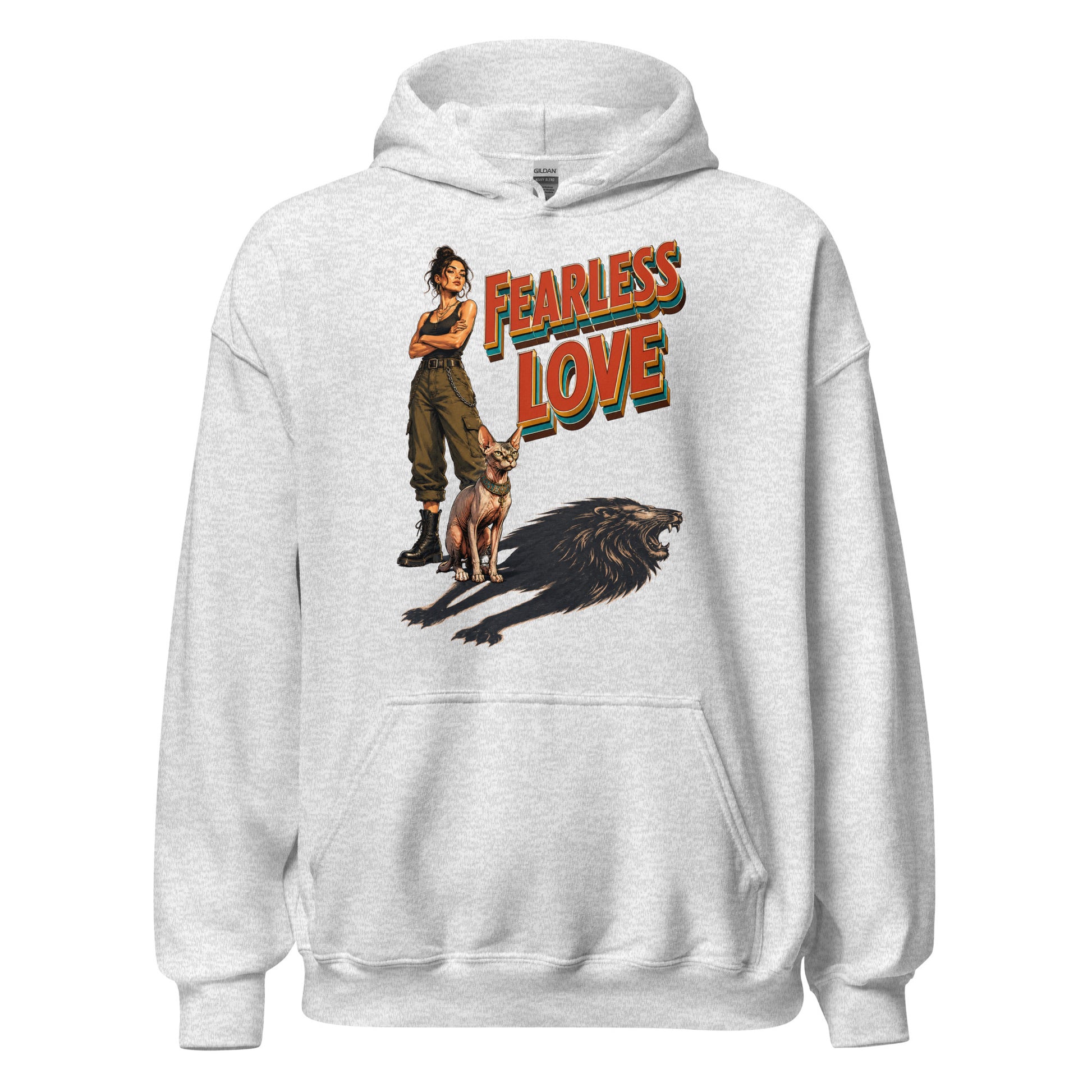 Cat Lovers Unisex Heavy Blend Hoodie "Fearless Love" by printfluence.net