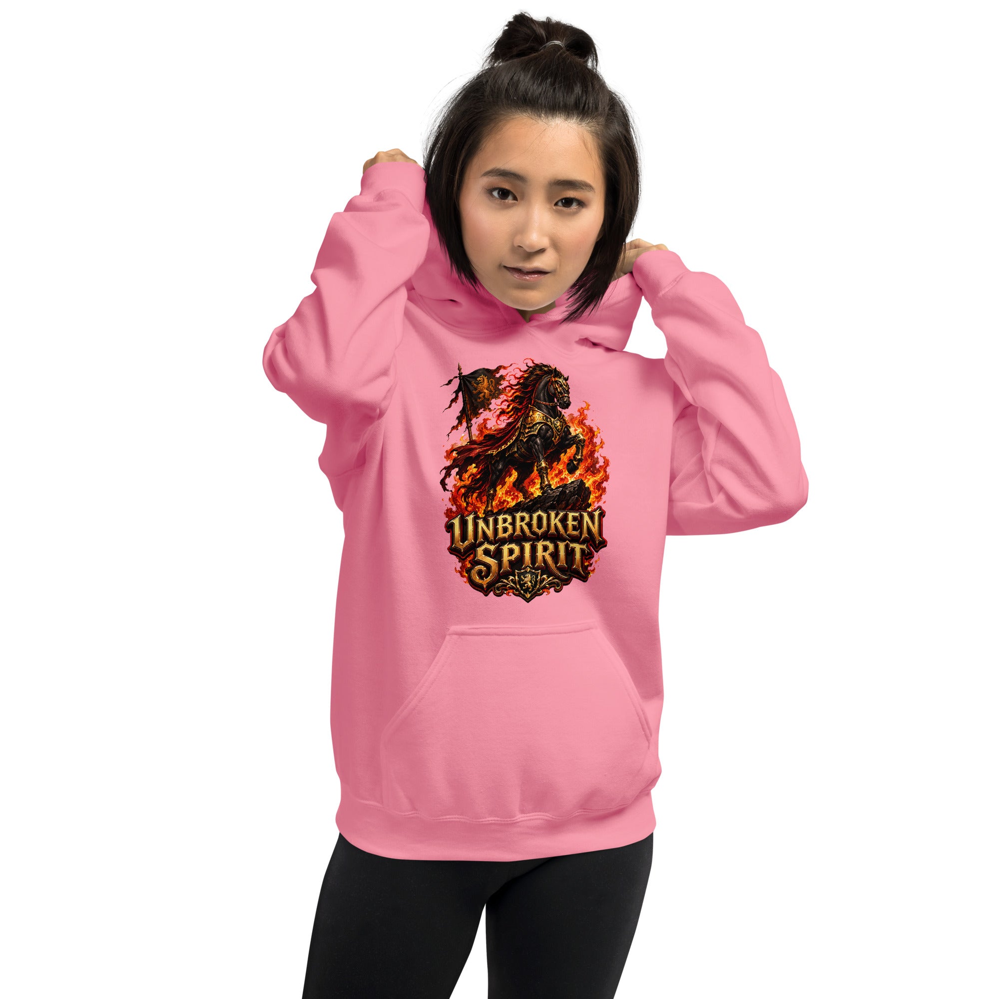 Unbroken Spirit Horse Heavyweight Unisex Hoodie – Ultimate Horse Lovers Edition by printfluence.net