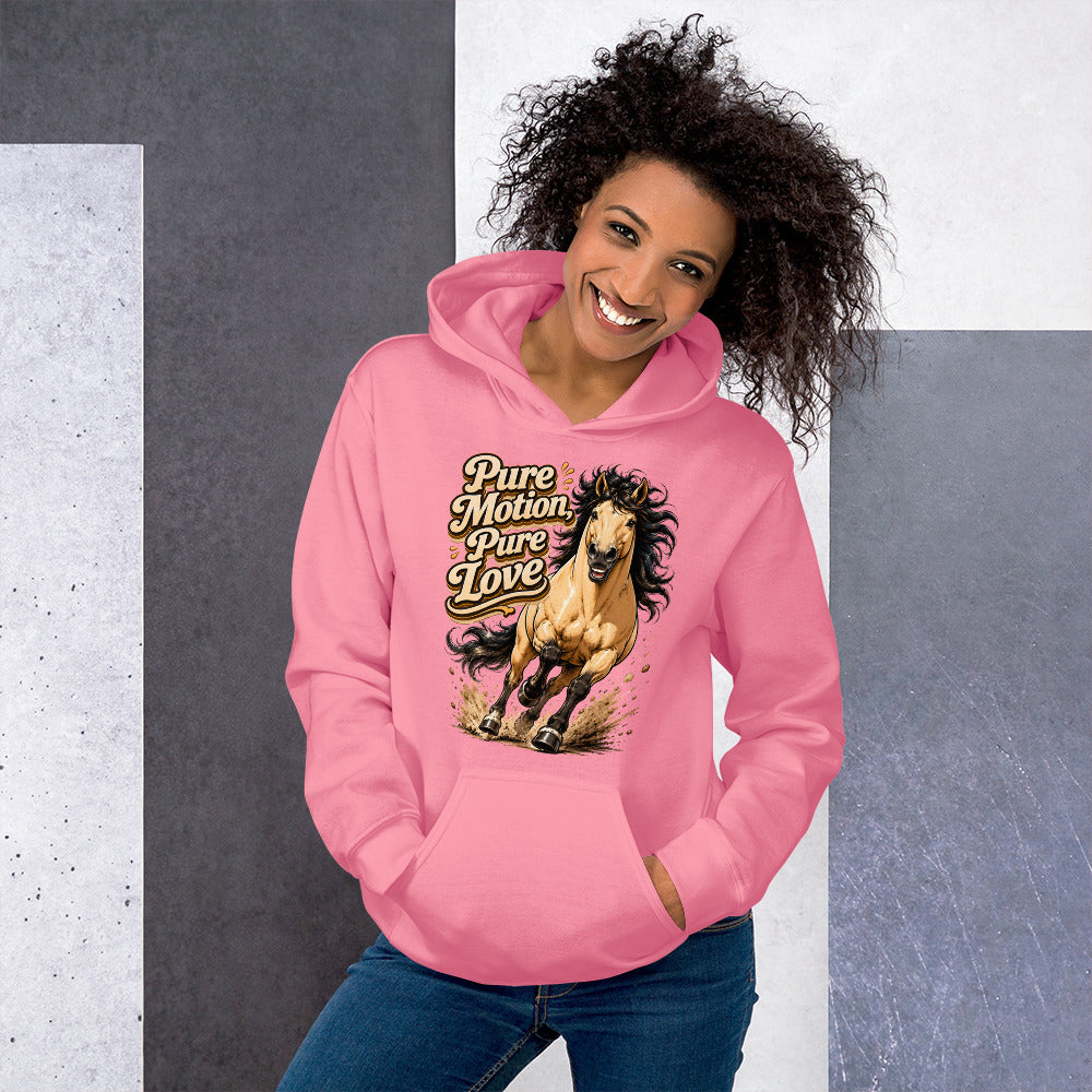 Pure Motion Pure Love Horse Hoodie | Premium Retro Equestrian Gift by printfluence.net